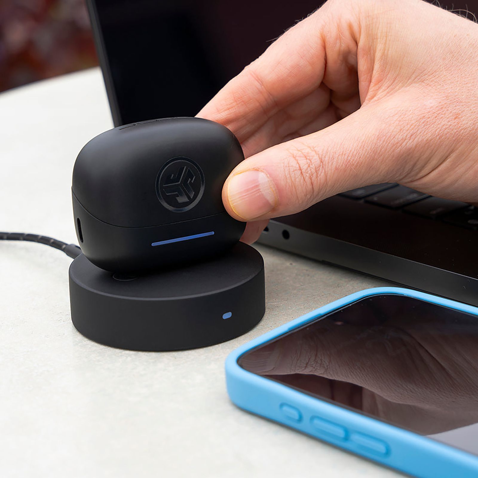 JLAB JBUDS Pods TWS Earbuds with Hybrid Active Noise Cancellation (IP55 Water Resistant, Google Fast Pair, Black)_6