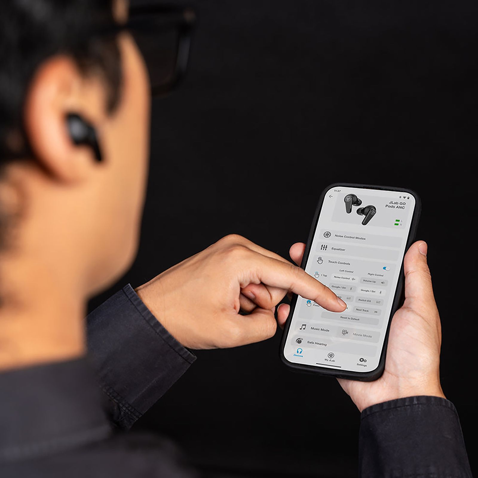 JLAB Go Pods TWS Earbuds with Hybrid Active Noise Cancellation (IP55 Sweatproof, Google Fast Pair, Black)_7