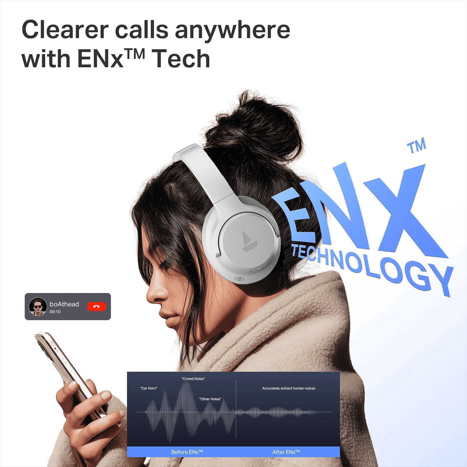 boAt Rockerz 512 ANC Bluetooth Headphone with Mic (ENx Technology, Over Ear, Bold White)_6