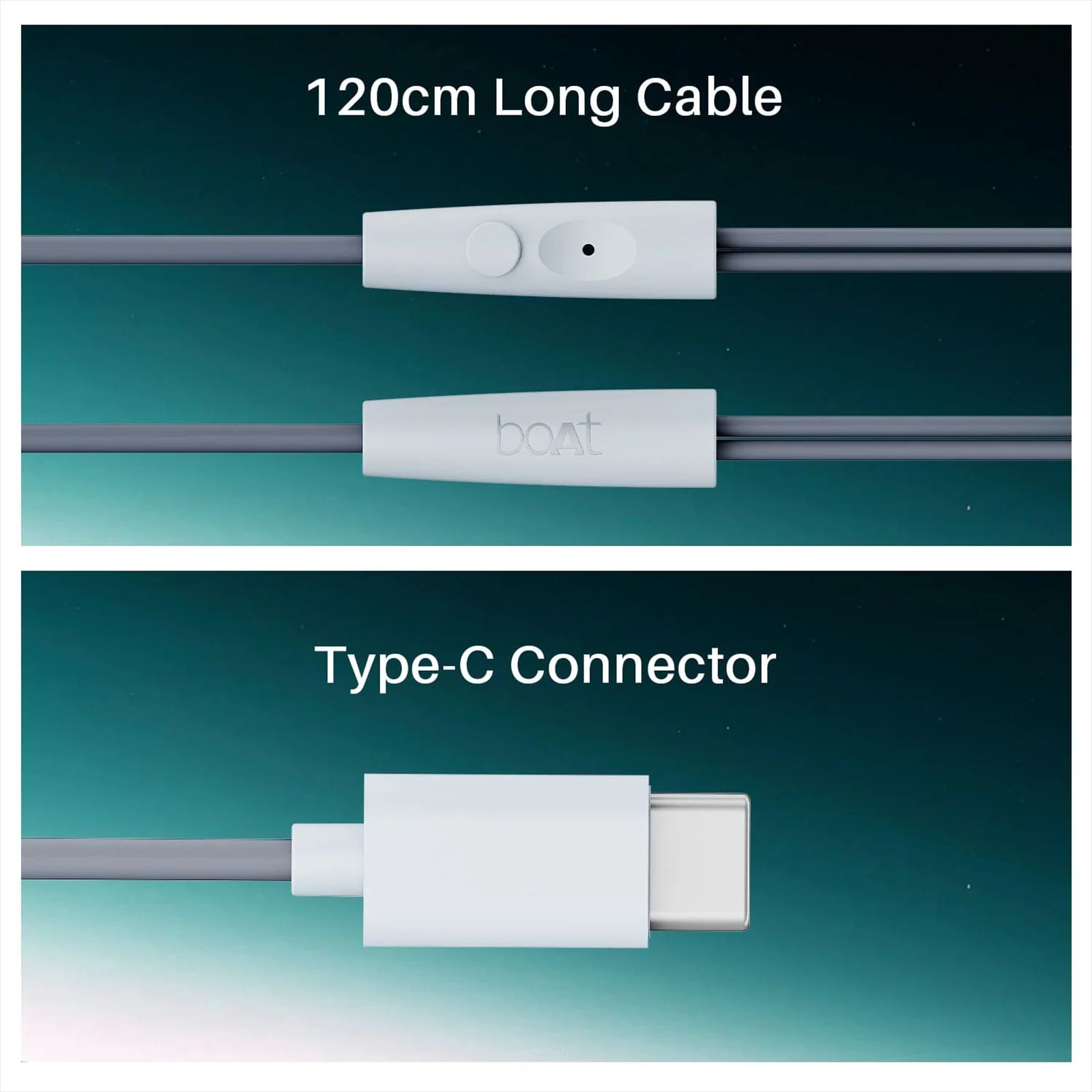 boAt Bassheads 300C Wired Earphone with Mic (USB Type-C Connector, In Ear, Cool Grey)_6