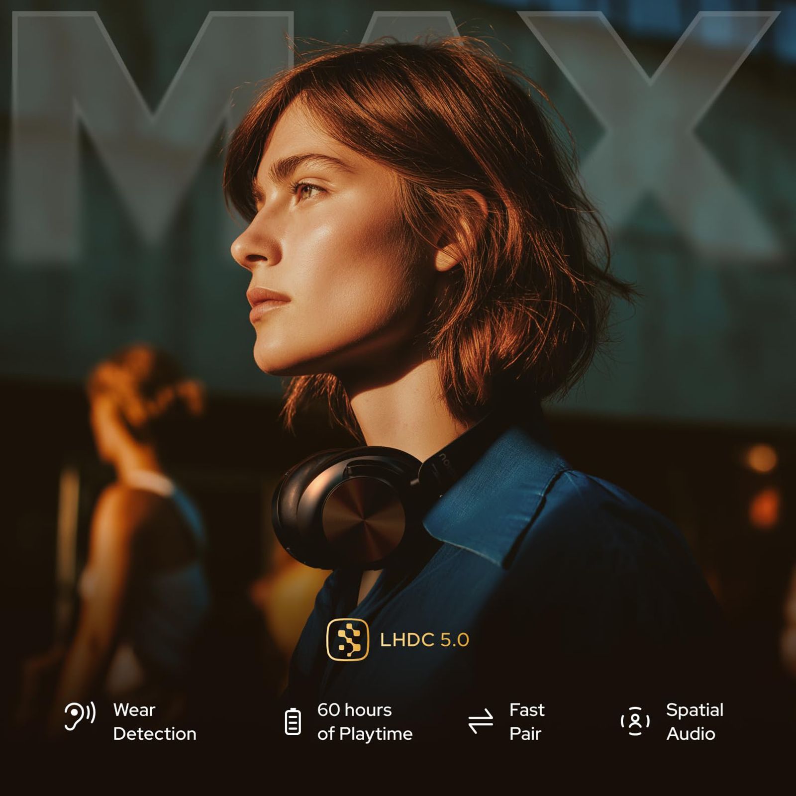 noise Master Buds Max Bluetooth Headphone with Mic (Adaptive Active Noise Cancellation, Over Ear, Onyx)_4