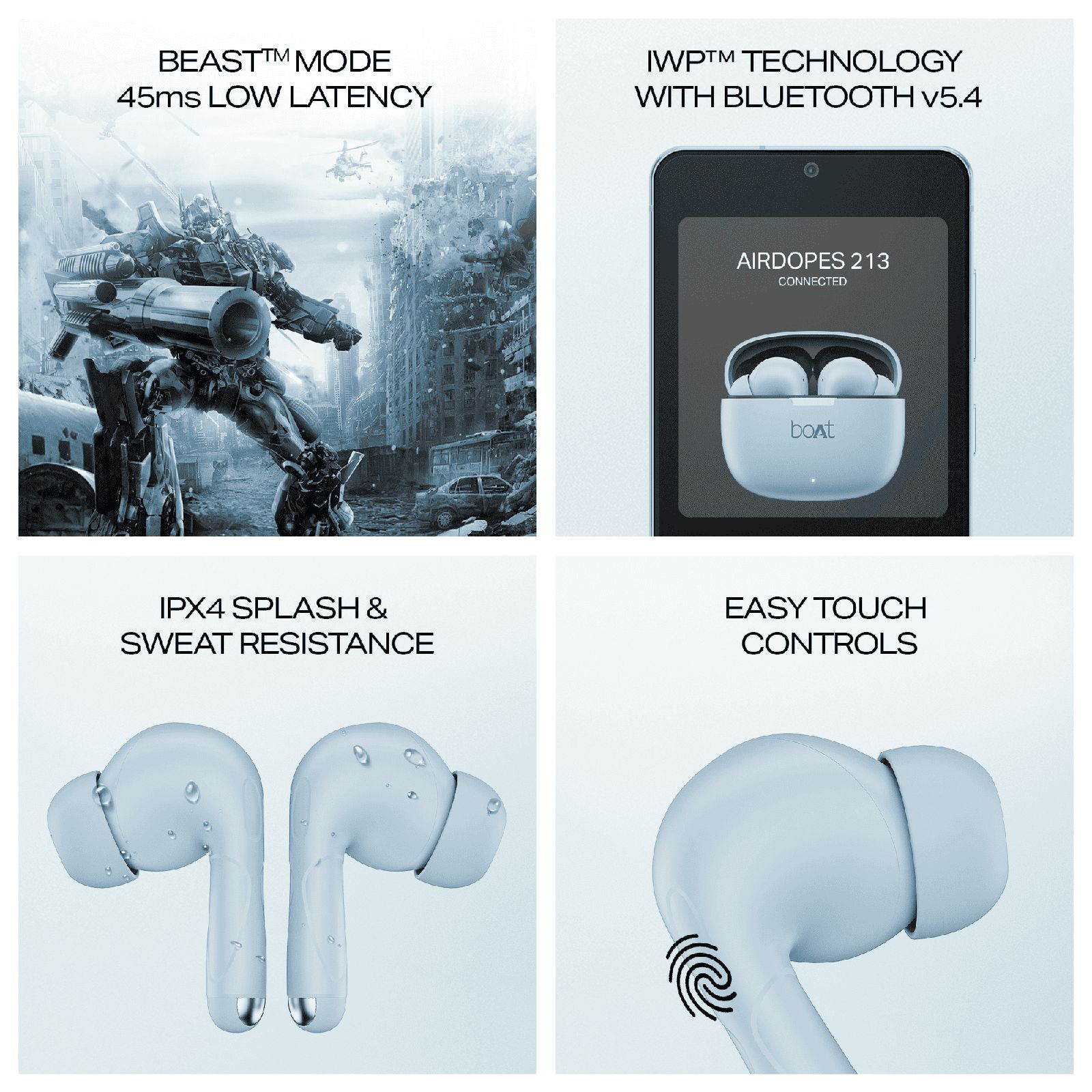 boAt Airdopes 213 PA0028 TWS Earbuds with Environmental Noise Cancellation (IPX4 Sweat & Splash Resistant, Insta Wake & Pair, Berry Blue)_6