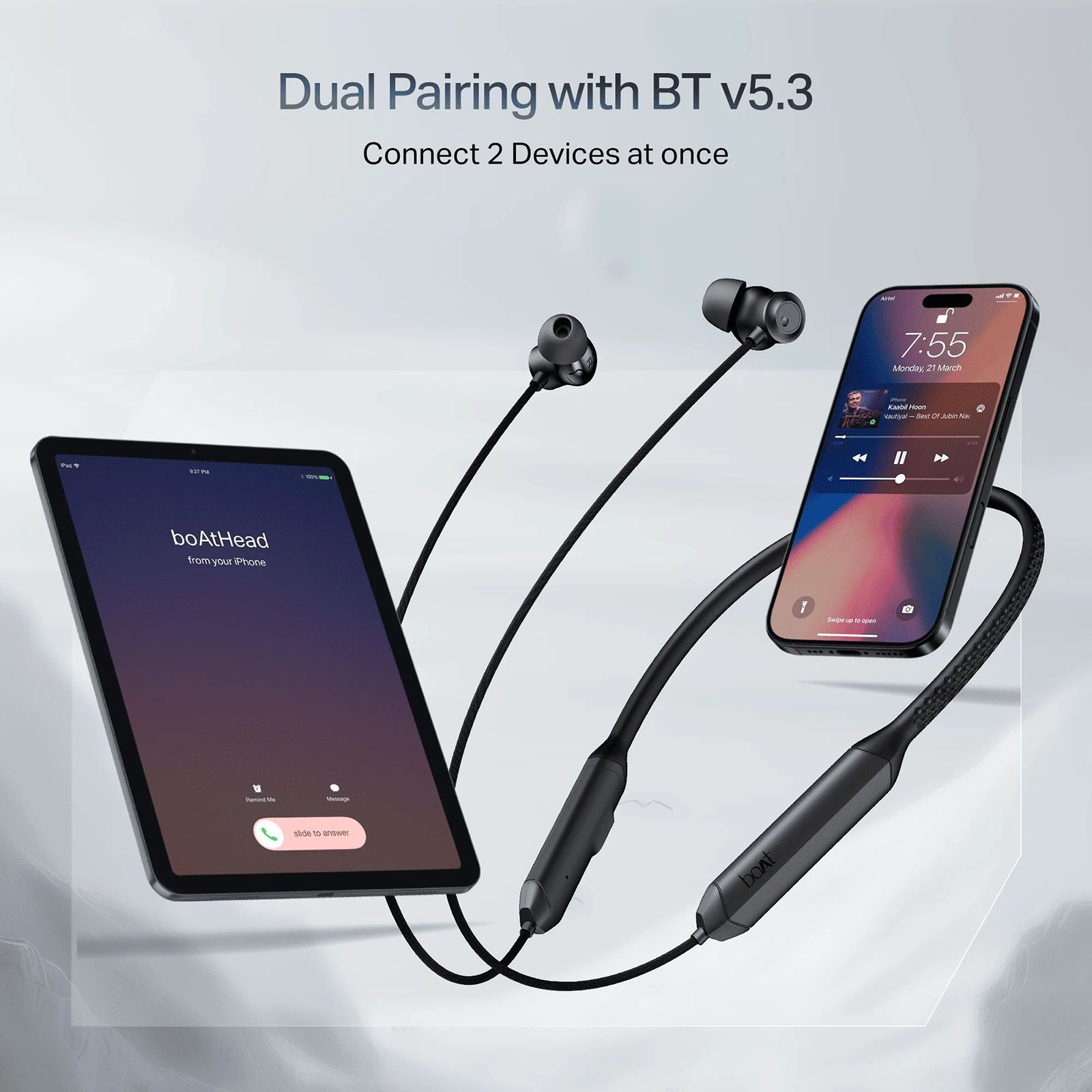 boAt Rockerz Prime 255Z PP0023 Neckband with AI Environmental Noise Cancellation (IPX4 Sweat Resistant, Splash Resistant, 50 Hours Playback, Onyx Black)_6