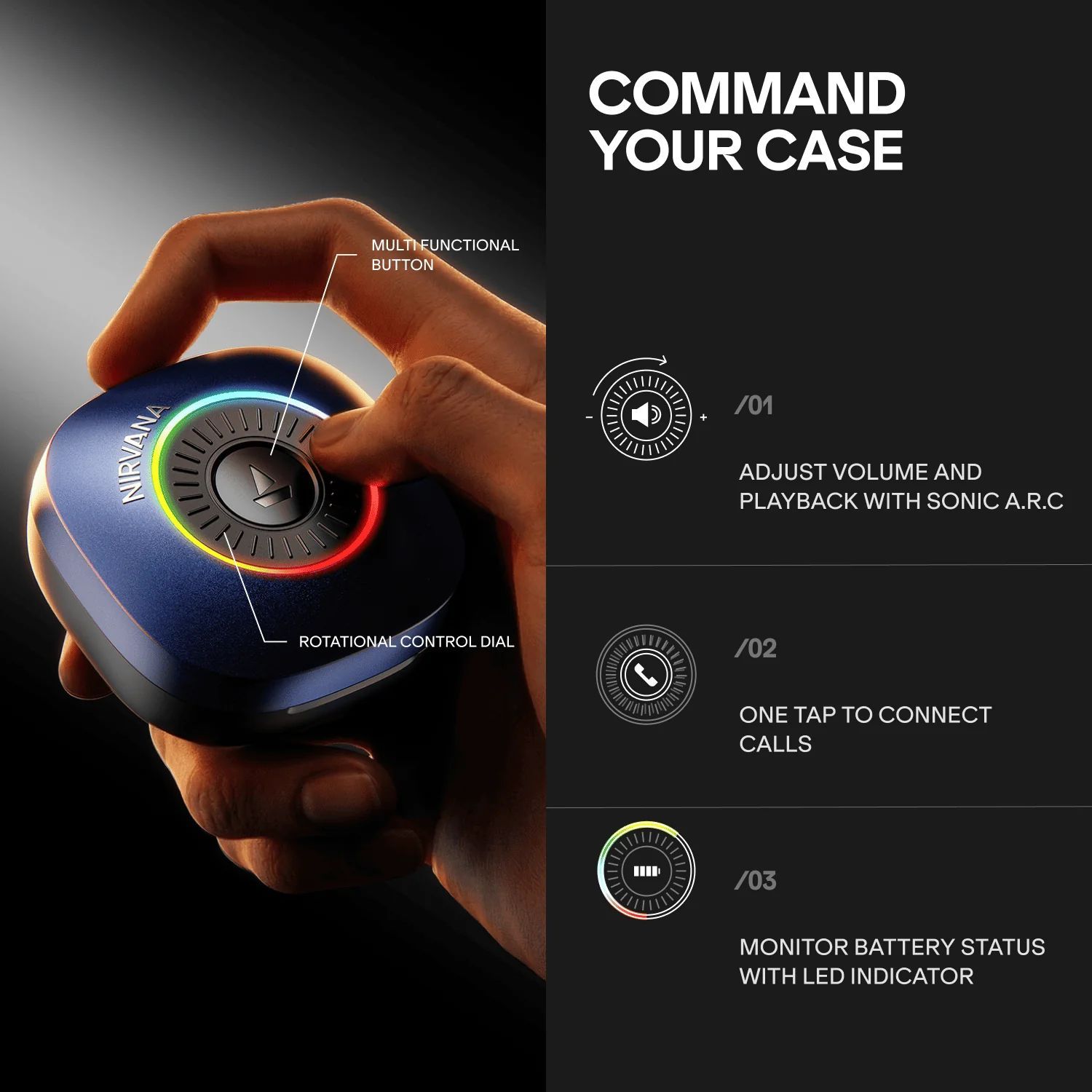 boAt Nirvana Crown PP0031 TWS Earbuds with Hybrid Active Noise Cancellation (IPX4 Water Resistance, ASAP Charge, Sapphire Blue)_7