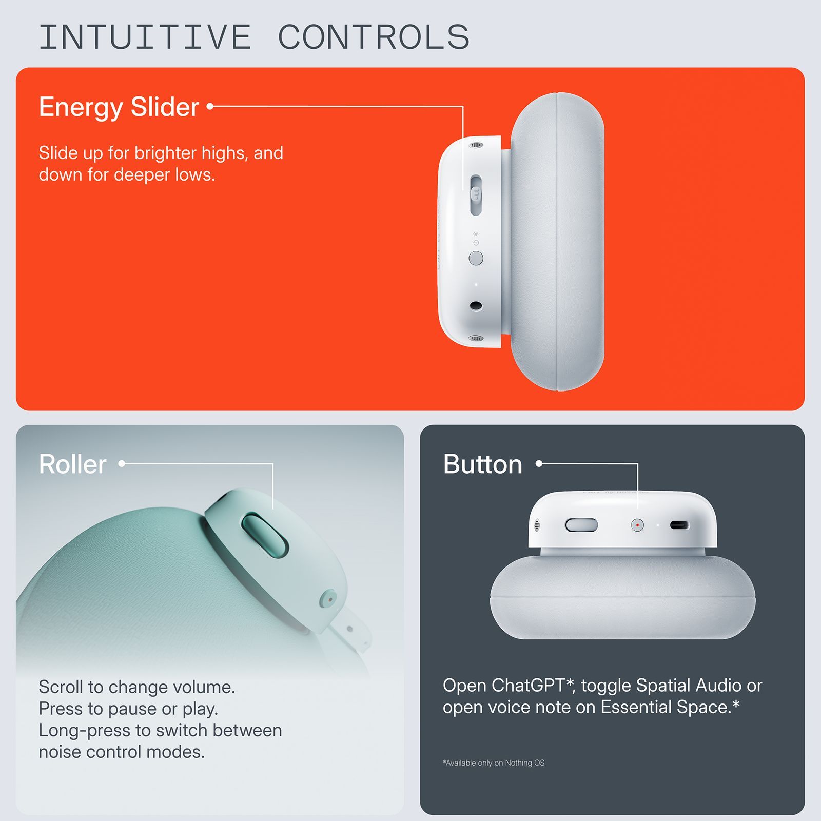 Nothing CMF Headphone Pro A11300009 Bluetooth Headphone with Mic (Hybrid Adaptive Active Noise Cancellation, Over Ear, Light Grey)_8