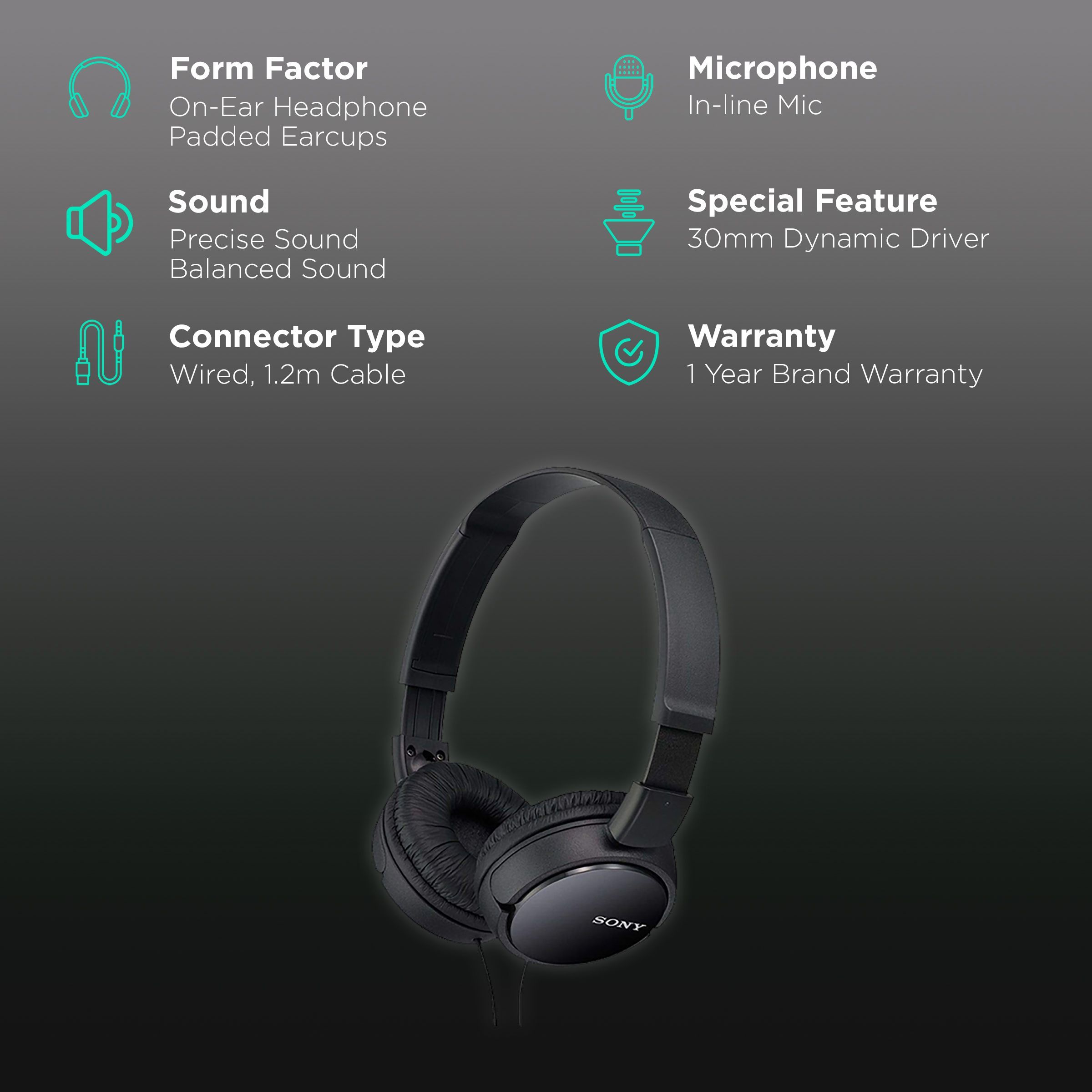 SONY MDR-ZX110AP Wired Headphone with Mic (3.5mm Connector, On Ear, Black) SONY MDR-ZX110AP Wired Headphone with Mic (3.5mm Connector, On Ear, Black)_2