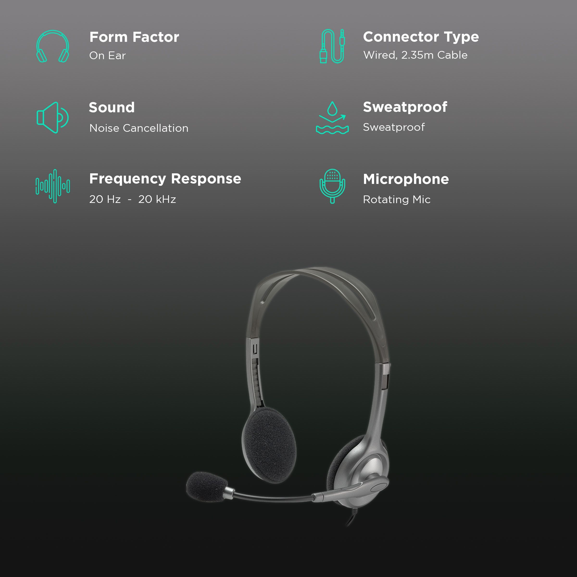 logitech H111 981-000588 Wired Headphone with Mic (On Ear, Black) logitech H111 981-000588 Wired Headphone with Mic (On Ear, Black)_2