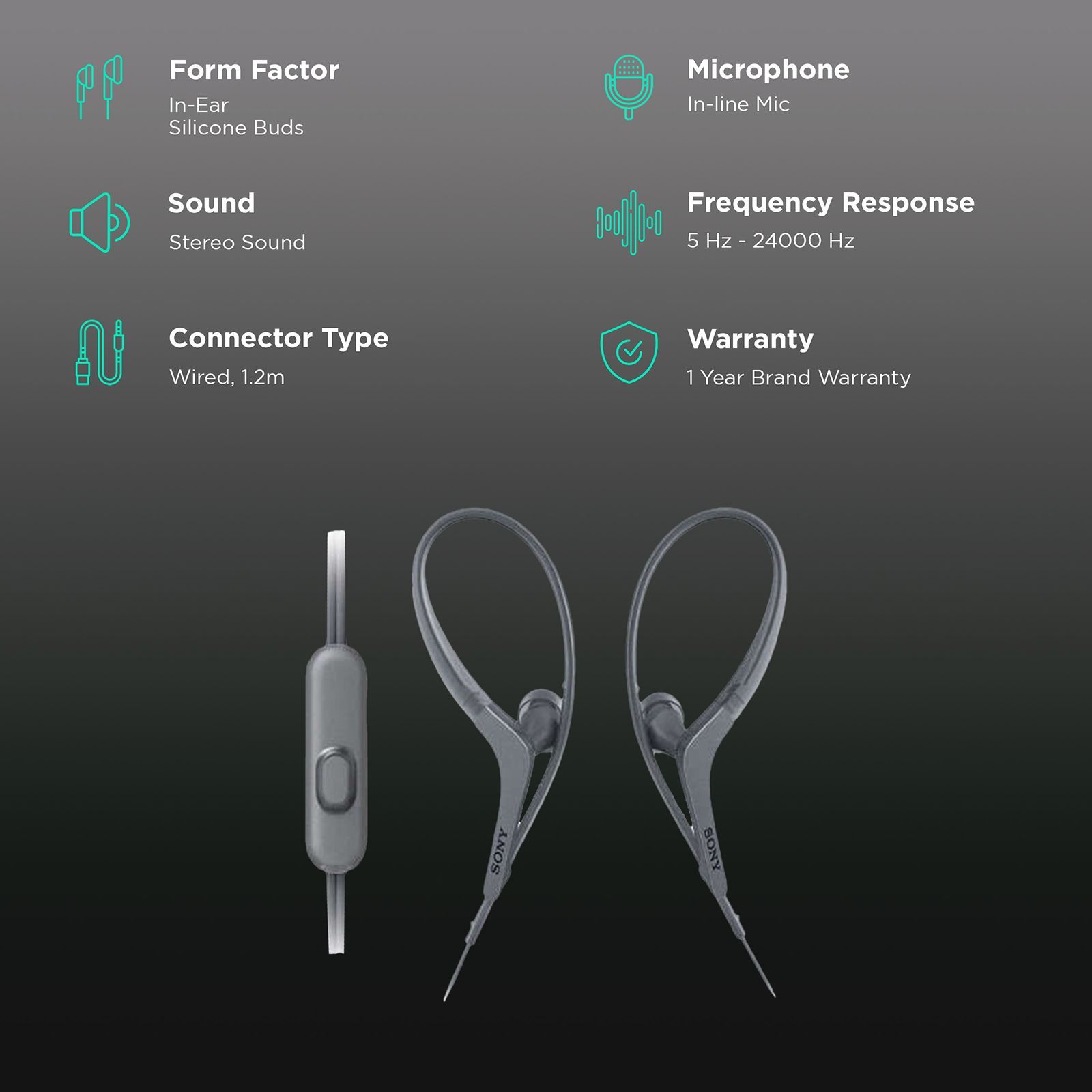 SONY MDR-AS410AP Wired Earphone with Mic (In Ear, Black) SONY MDR-AS410AP Wired Earphone with Mic (In Ear, Black)_2