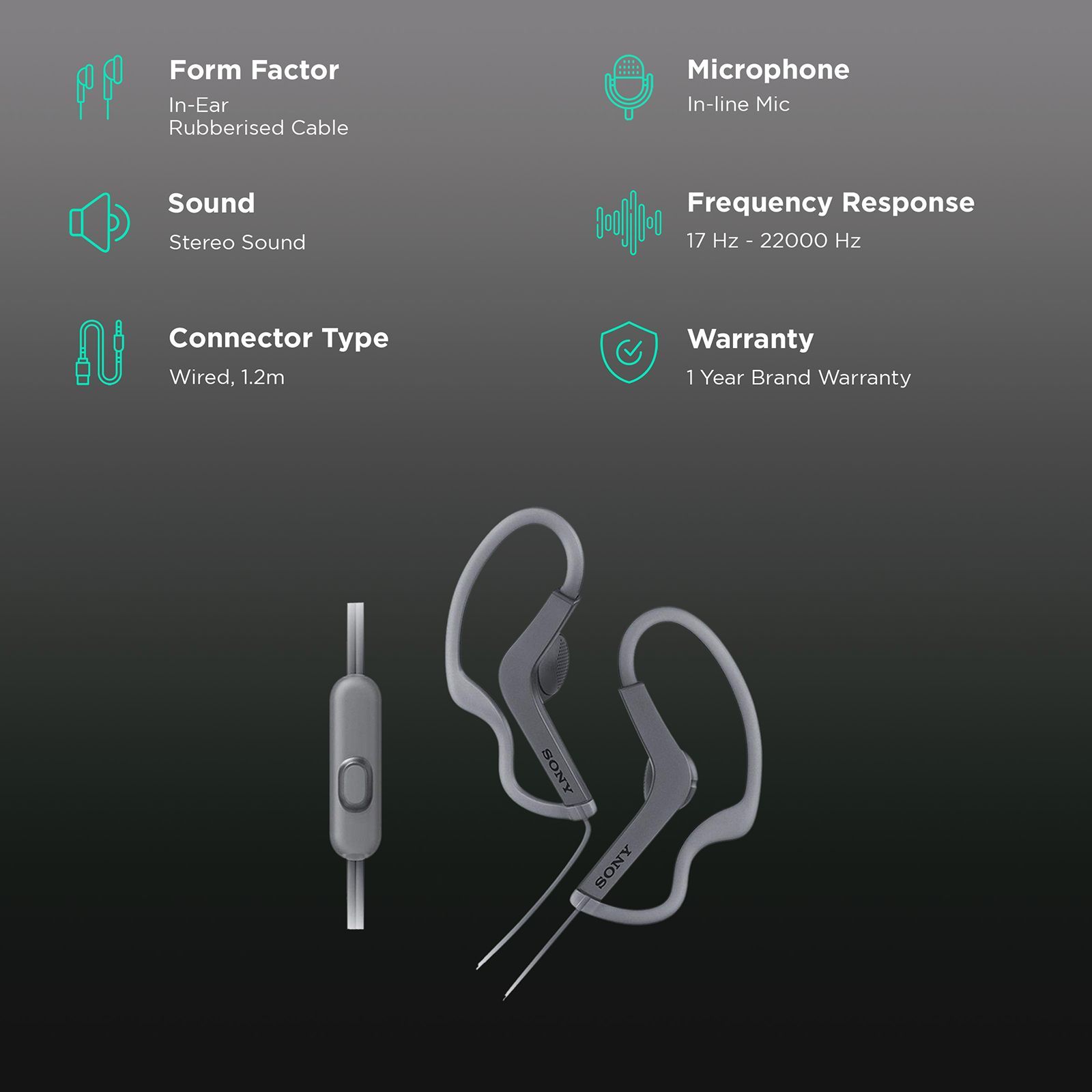 SONY MDR-AS210AP Wired Earphone with Mic (In Ear, Black) SONY MDR-AS210AP Wired Earphone with Mic (In Ear, Black)_2