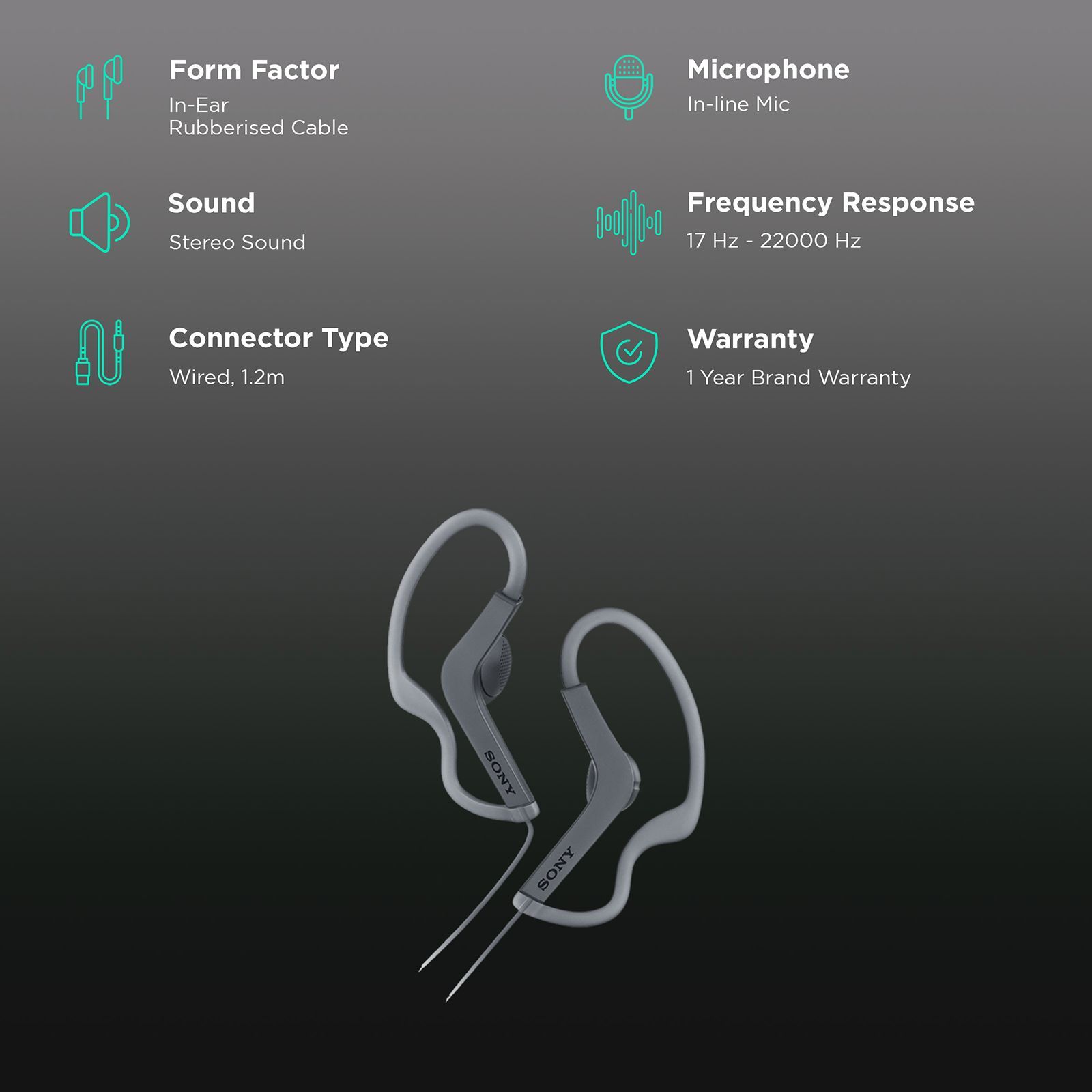 SONY MDR-AS210 Wired Earphone with Mic (In Ear, Black) SONY MDR-AS210 Wired Earphone with Mic (In Ear, Black)_2