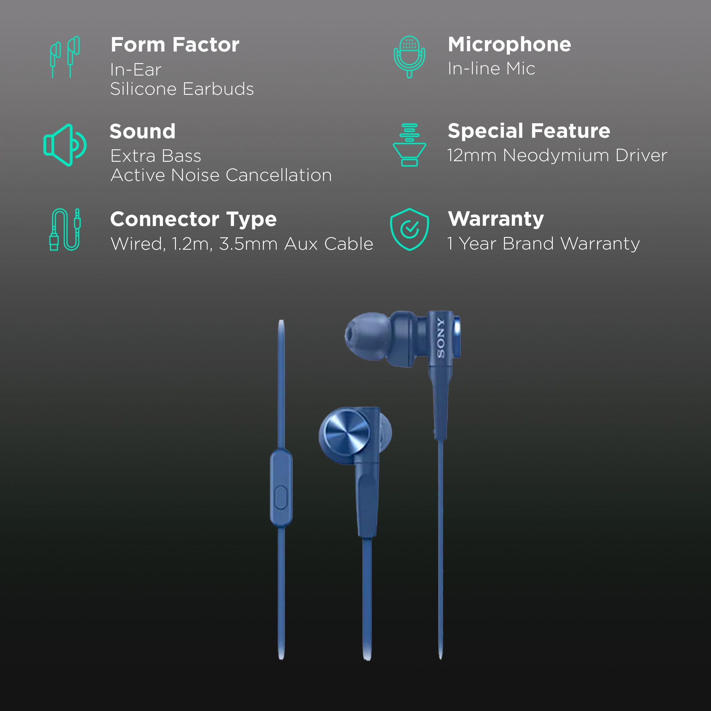 SONY MDR-XB55AP/LQIN Wired Earphone with Mic (In Ear, Blue)_2