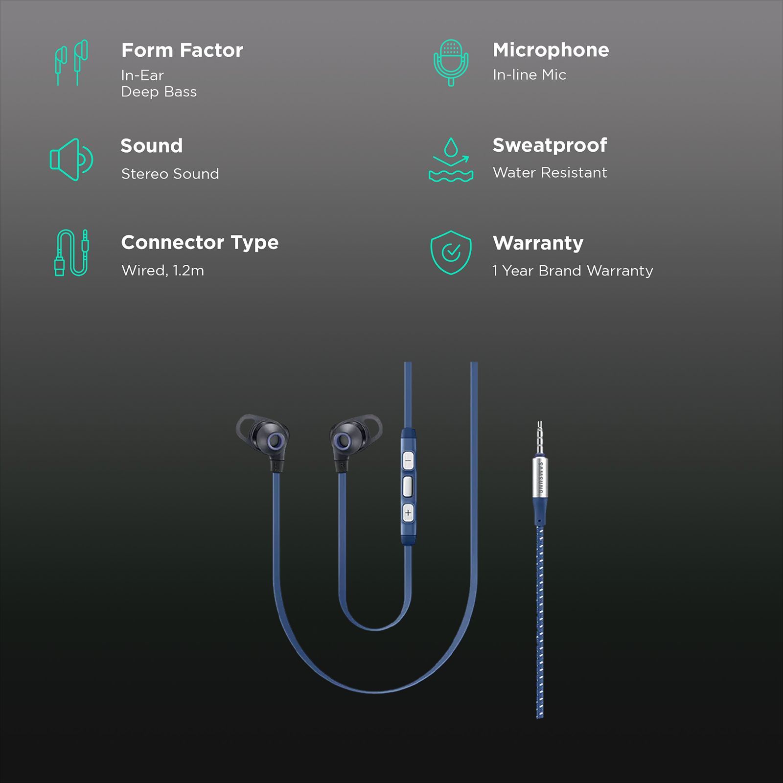 SAMSUNG EO-IA510BLEGIN In-Ear Wired Earphones with Mic (Blue) SAMSUNG EO-IA510BLEGIN In-Ear Wired Earphones with Mic (Blue)_2