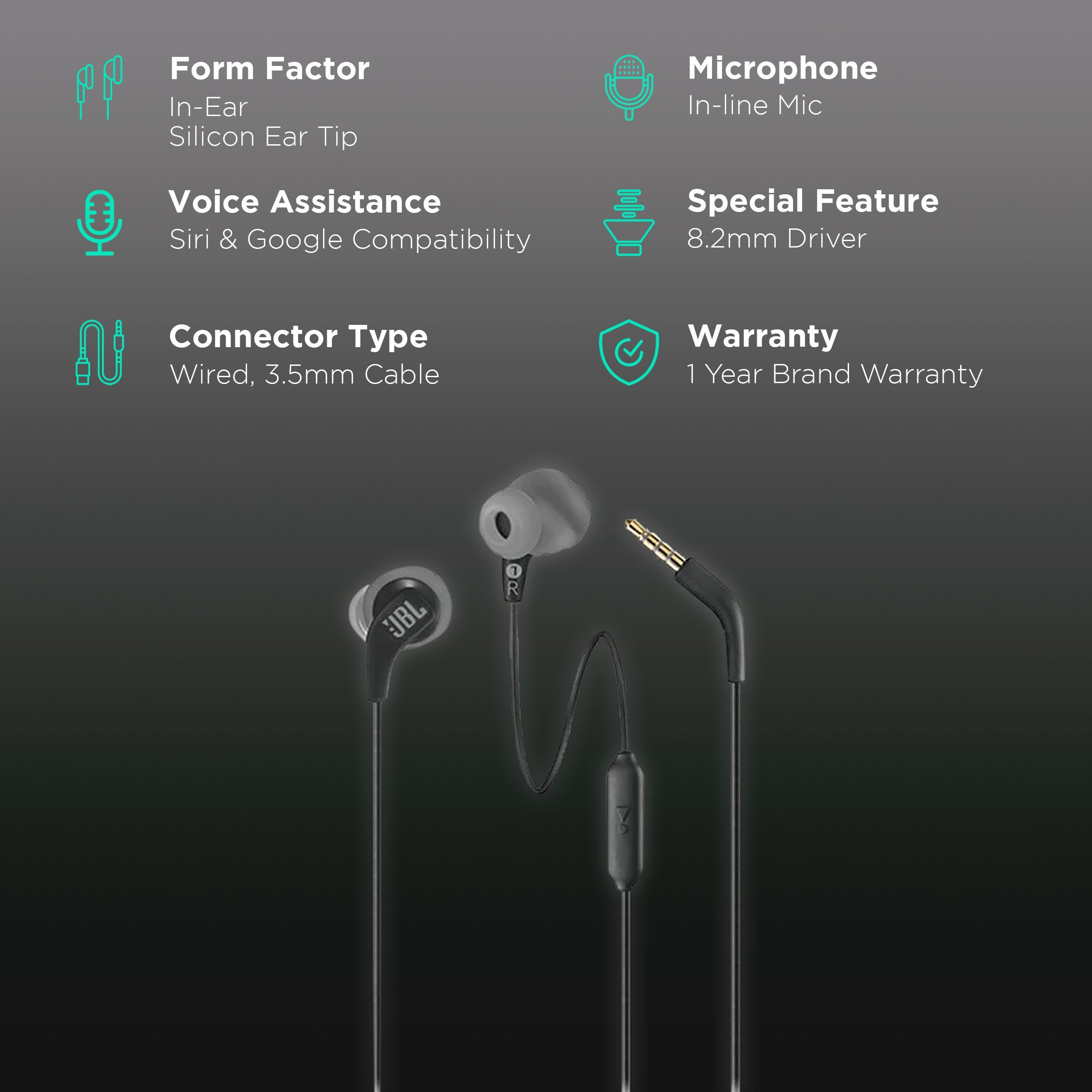 JBL Endurance Run F102-0291-M00 Wired Earphone with Mic (In Ear, Black)_2