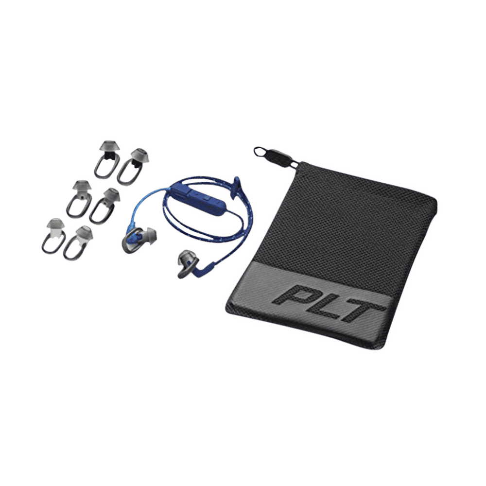 plantronics BackBeat 305 Neckband with Active Noise Cancellation (IPX5 Water Resistant, Patent Pending Eartip Design, Blue)_6