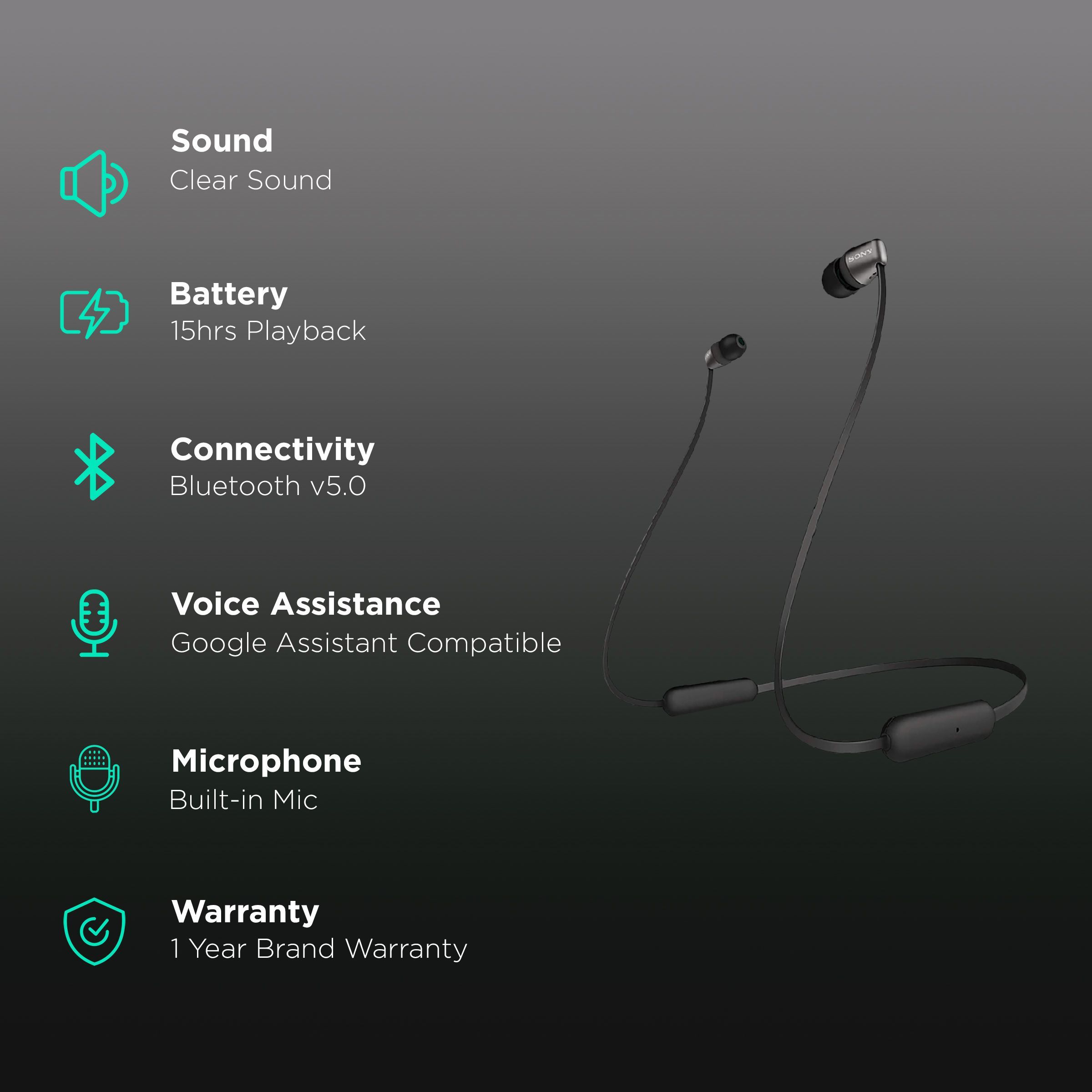 SONY WI-C310/BC IN Neckband (9mm Drivers, Black)_2