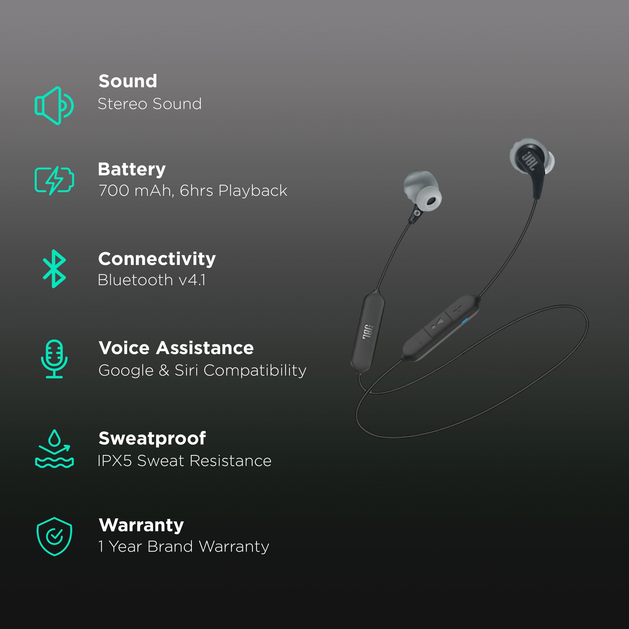 JBL Endurance Run JBLENDURRUNBTBLK Neckband (IPX5 Sweat & Water Resistant, 6 Hours Playtime, Black)_2