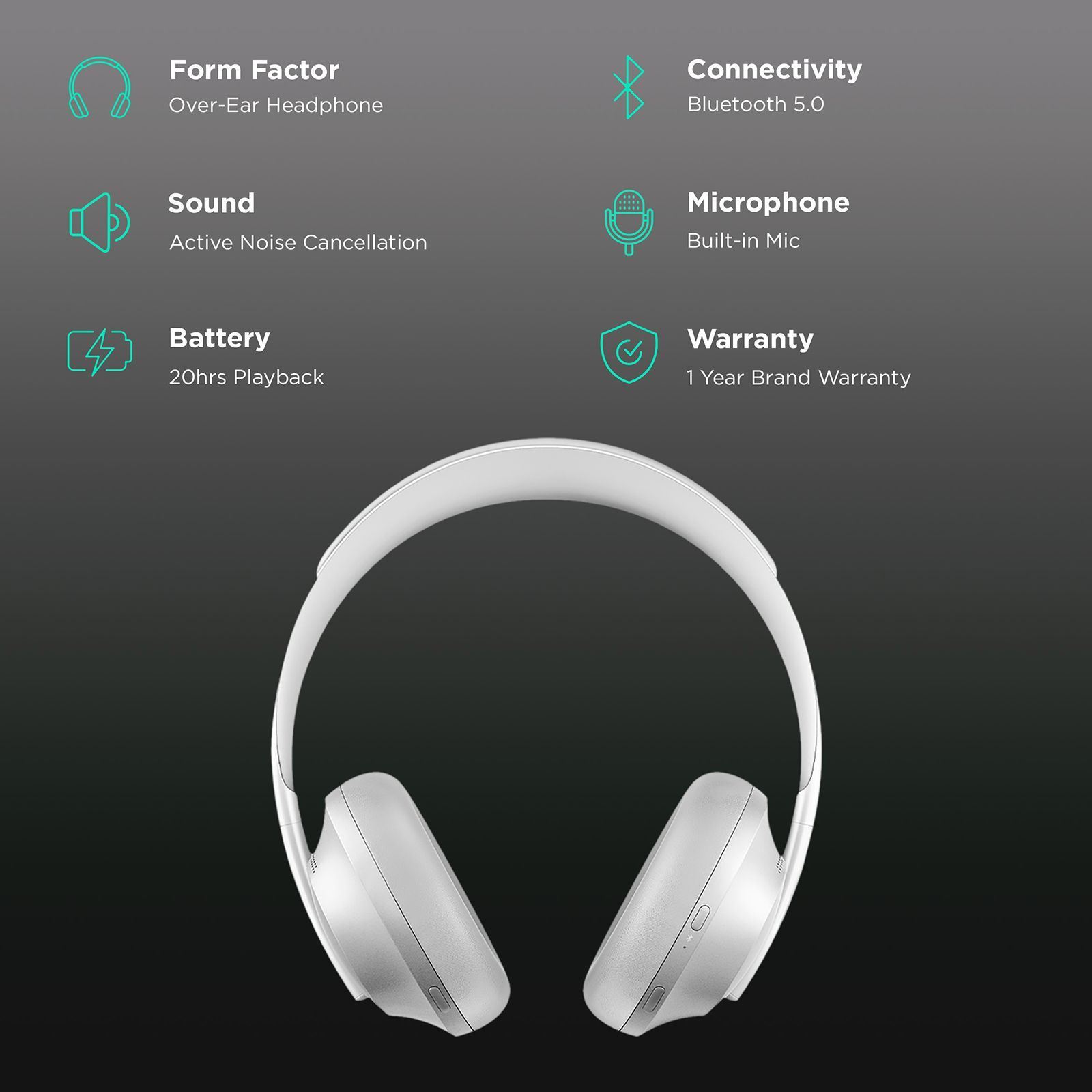 BOSE 700 Bluetooth Headphone with Mic (Capacitive Touch Control, Over Ear, Luxe Silver) BOSE 700 Bluetooth Headphone with Mic (Capacitive Touch Control, Over Ear, Luxe Silver)_2