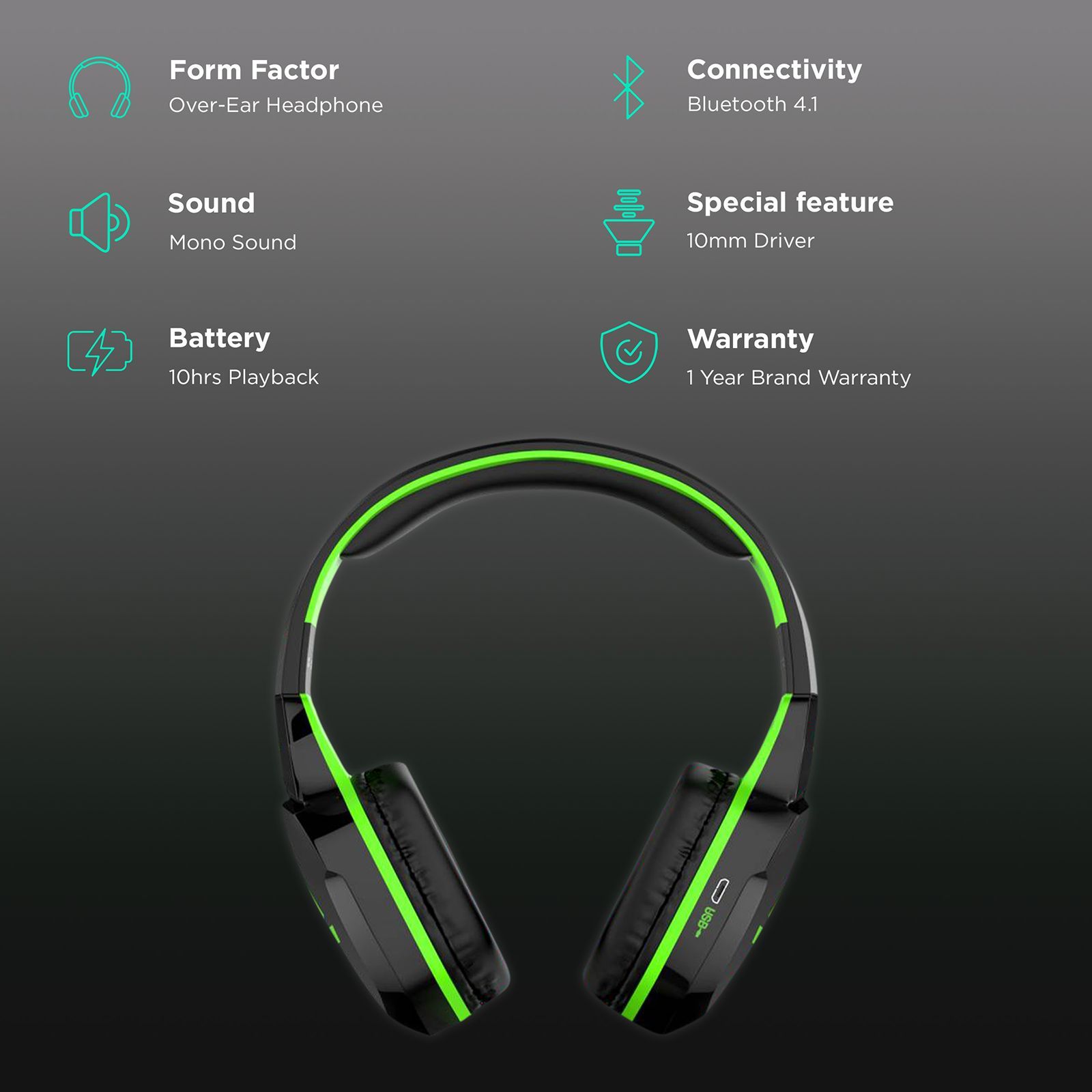 boAt Rockerz 518 Bluetooth Headphone (Green) boAt Rockerz 518 Bluetooth Headphone (Green)_2
