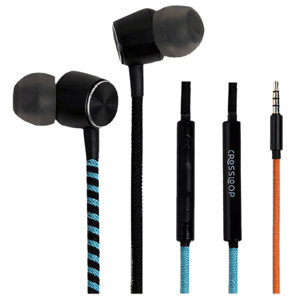 CROSSLOOP Pro CSLE012-E Wired Earphone with Mic ( In-Ear, Orange/Blue )_1