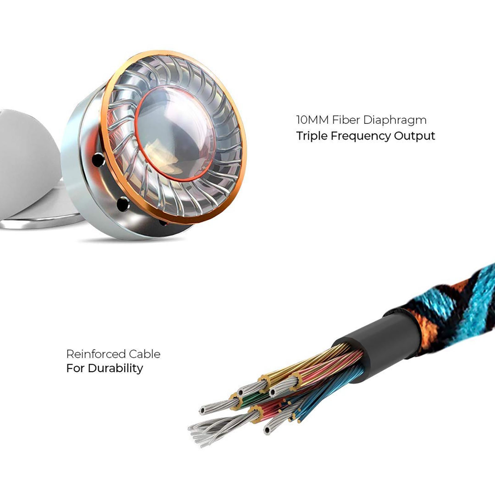 CROSSLOOP Pro CSLE012-E Wired Earphone with Mic ( In-Ear, Orange/Blue )_12