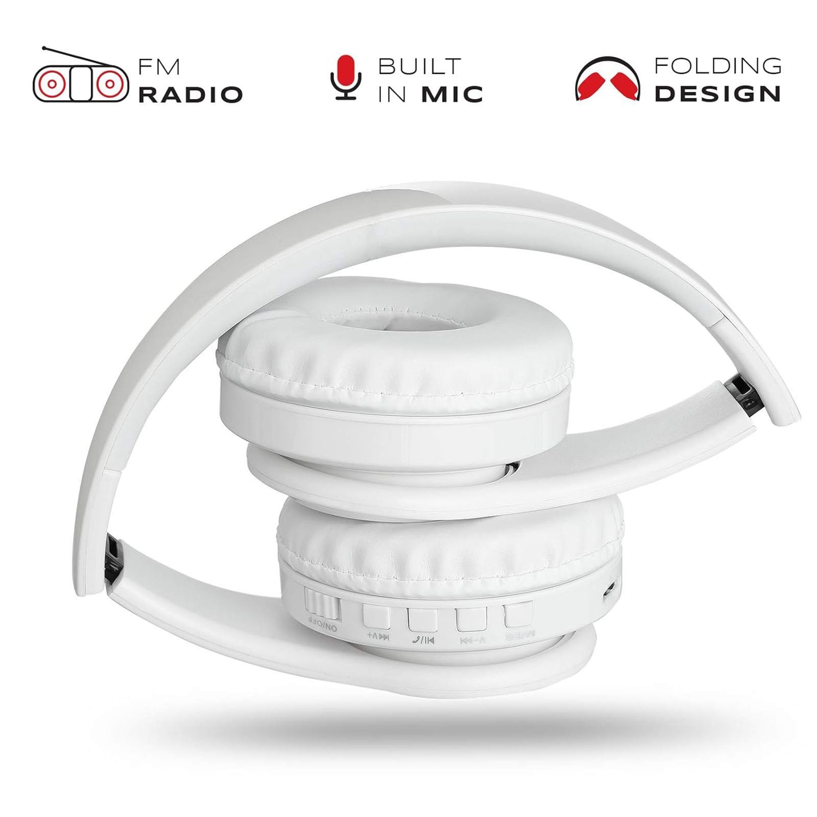 LUMIFORD Long Drive HD95 Bluetooth Headphone with Mic (Over-Ear, White)_9