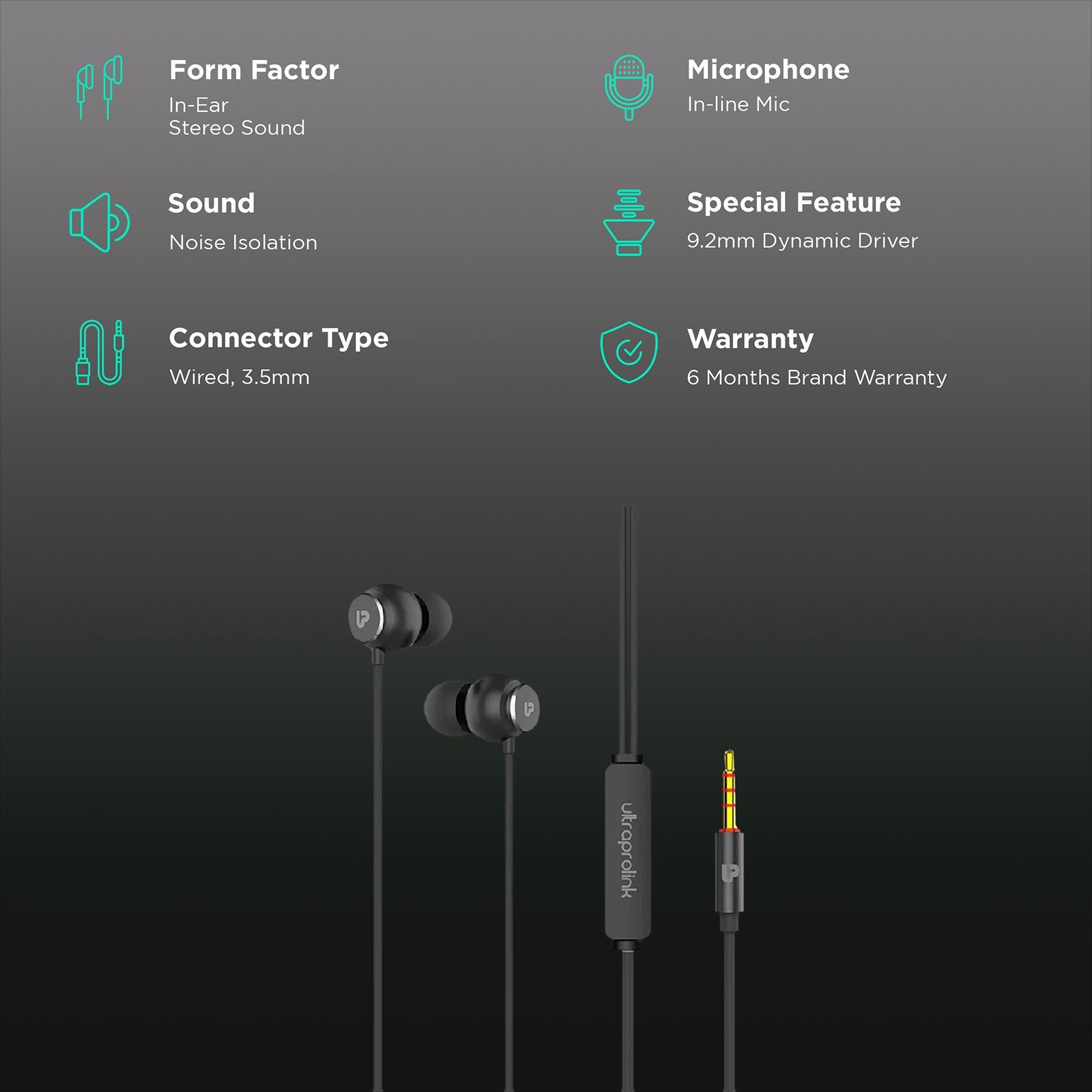 ultraprolink Mobass Plus UM1017 Wired Earphone with Mic (In Ear, Black)_2