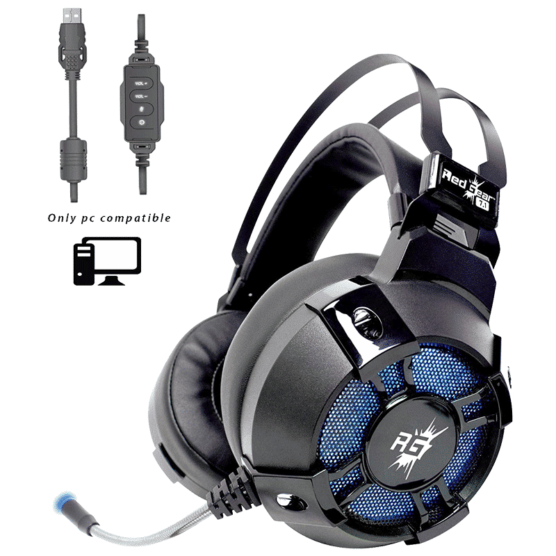 Red Gear Cosmo 7.1 Wired Gaming Headphone with Passive Noise Cancellation (Virtual Surround Sound, Over Ear, Black)_3