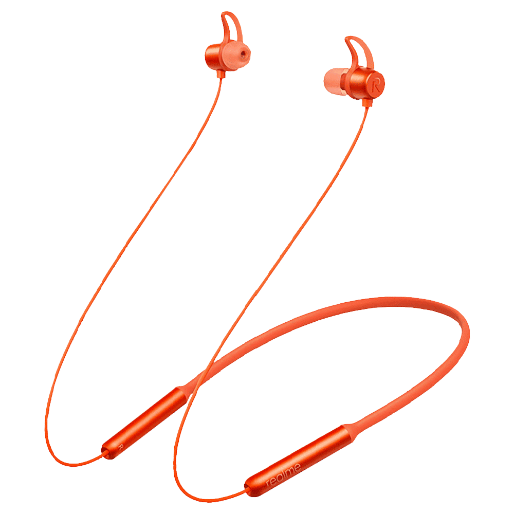 realme Buds ACCFHX58HCGJXGGF Neckband (IPX4 Sweat Resistant, 12 Hours Playtime, Orange)_1