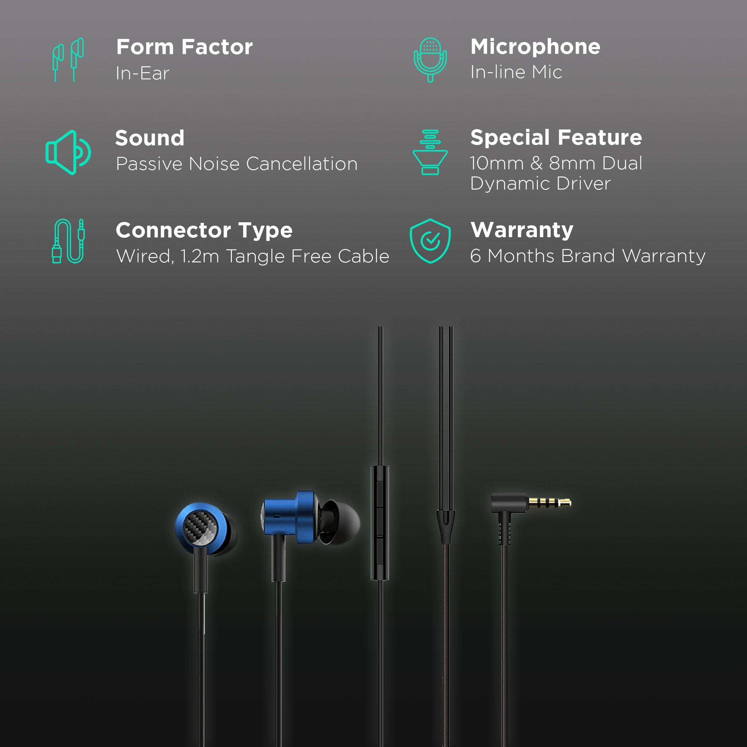 Xiaomi ZBW4487IN Wired Earphone with Mic (In Ear, Blue) Xiaomi ZBW4487IN Wired Earphone with Mic (In Ear, Blue)_2