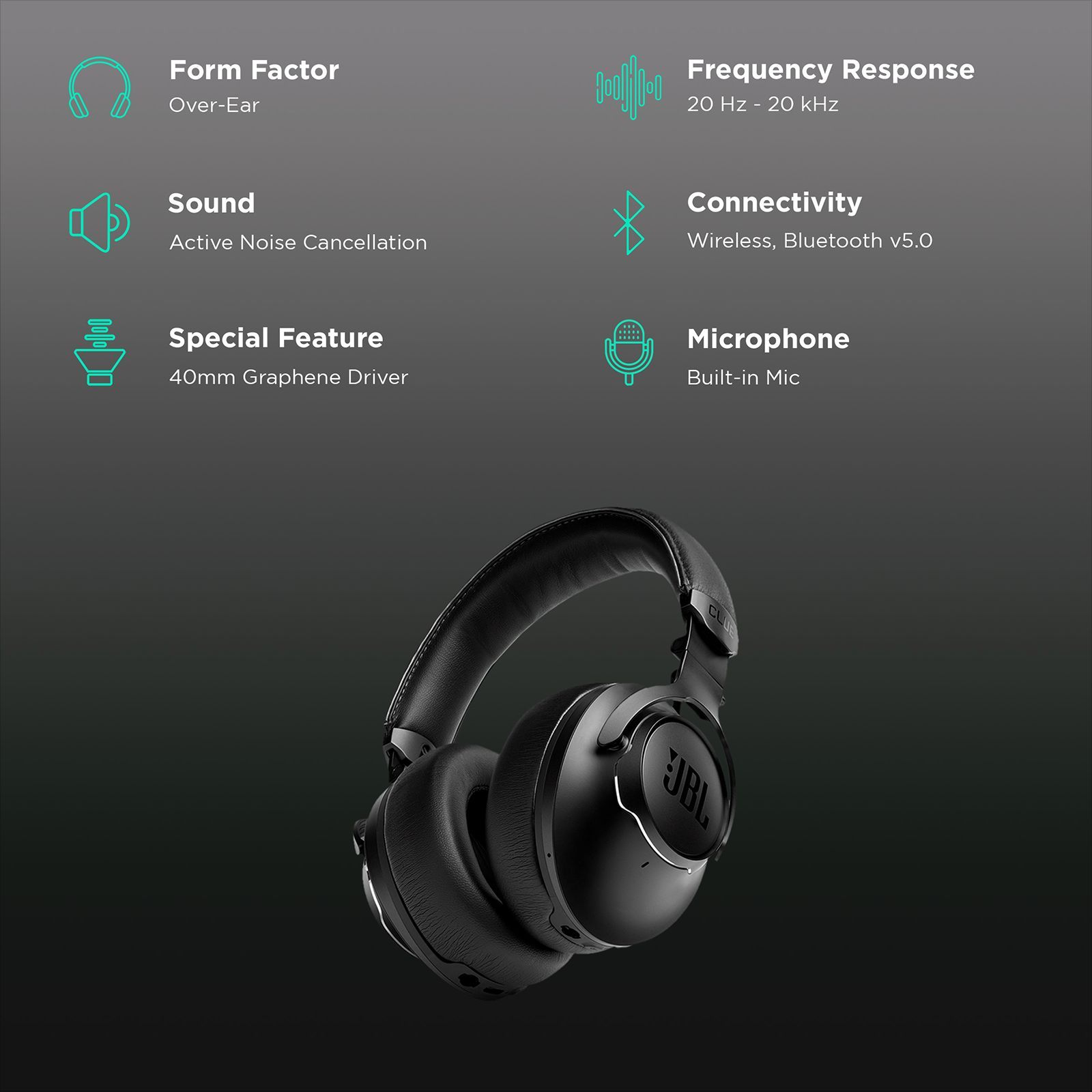 JBL Club One JBLCLUBONEBLK Over-Ear Active Noise Cancellation Wireless Headphone with Mic (Bluetooth 5.0, SilentNow Feature, Black)_2