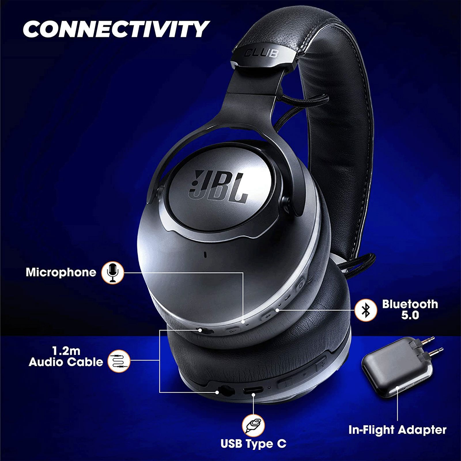 JBL Club One JBLCLUBONEBLK Over-Ear Active Noise Cancellation Wireless Headphone with Mic (Bluetooth 5.0, SilentNow Feature, Black)_6