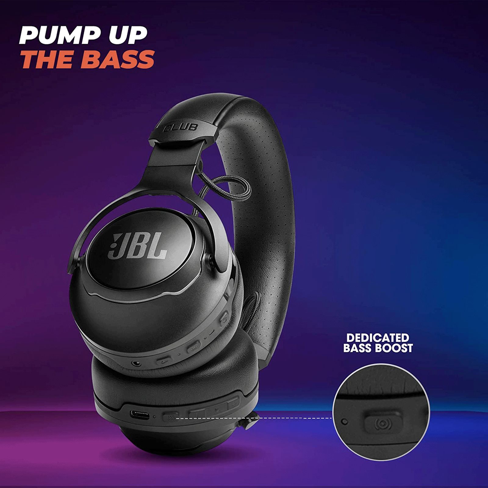 JBL Club 700 JBLCLUB700BTBLK Bluetooth Headphone with Mic (Ambient Aware & TalkThru, On Ear, Black)_3