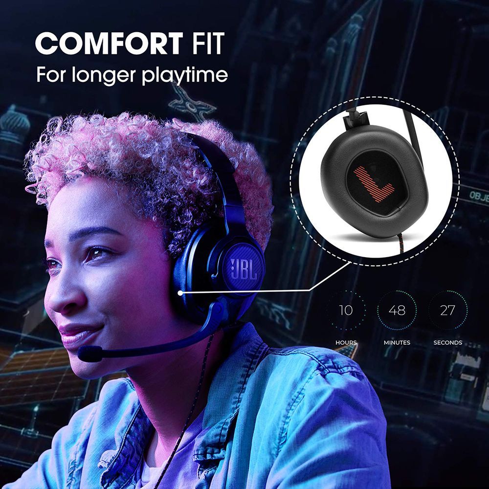 JBL Quantum 300 JBLQUANTUM300BLK Wired Gaming Headset (Fabric Headband, Over Ear, Black)_9