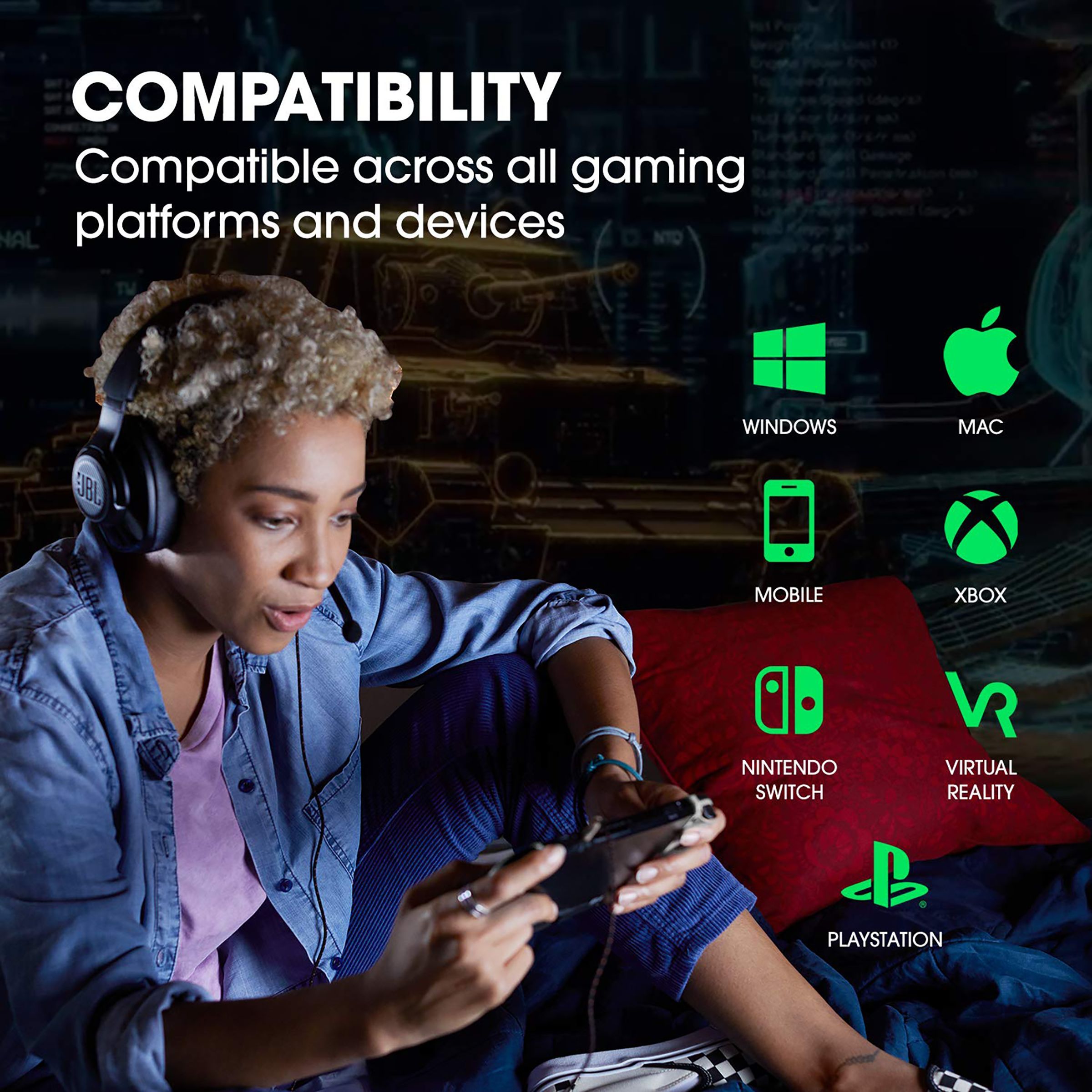 JBL Quantum 300 JBLQUANTUM300BLK Wired Gaming Headset (Fabric Headband, Over Ear, Black)_5