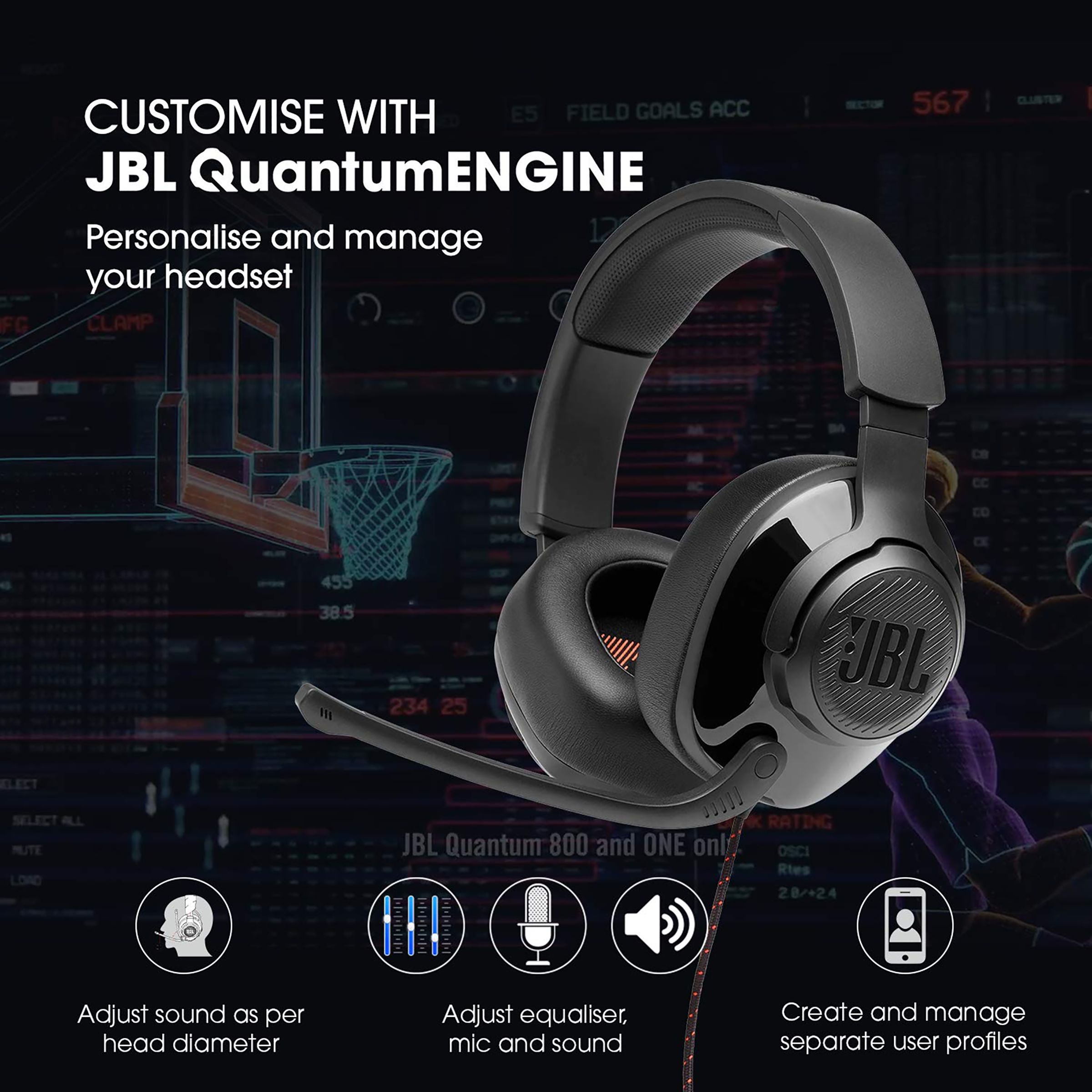 JBL Quantum 300 JBLQUANTUM300BLK Wired Gaming Headset (Fabric Headband, Over Ear, Black)_6