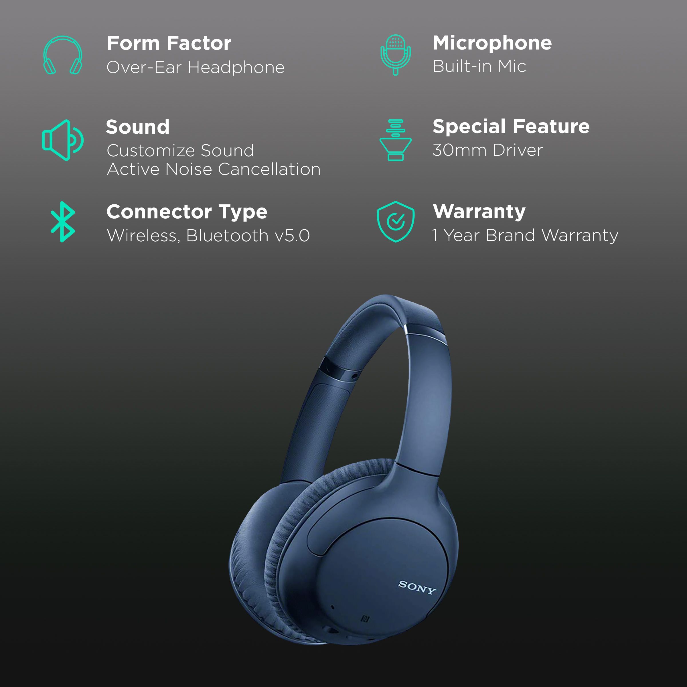 SONY WH-CH710N Bluetooth Headphone with Mic (Active Noise Cancellation, Over Ear, Blue) SONY WH-CH710N Bluetooth Headphone with Mic (Active Noise Cancellation, Over Ear, Blue)_2