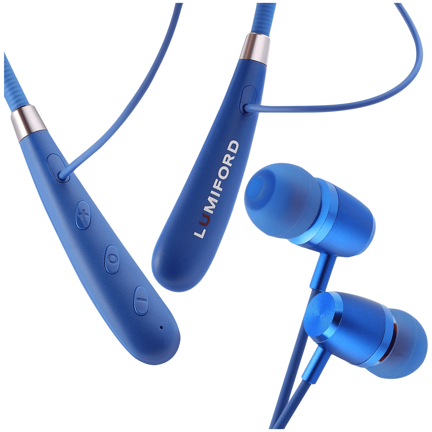 LUMIFORD XploriaHD XP60 Neckband with Passive Noise Cancellation (IPX5 Splashproof & Water Resistant, Multi Functional Button, Blue)_4