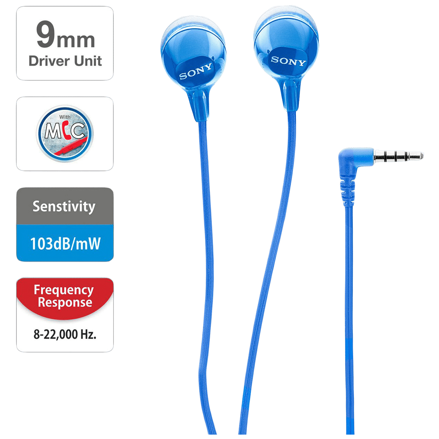 SONY MDR-EX14AP Wired Earphone with Mic (In Ear, Blue)_8