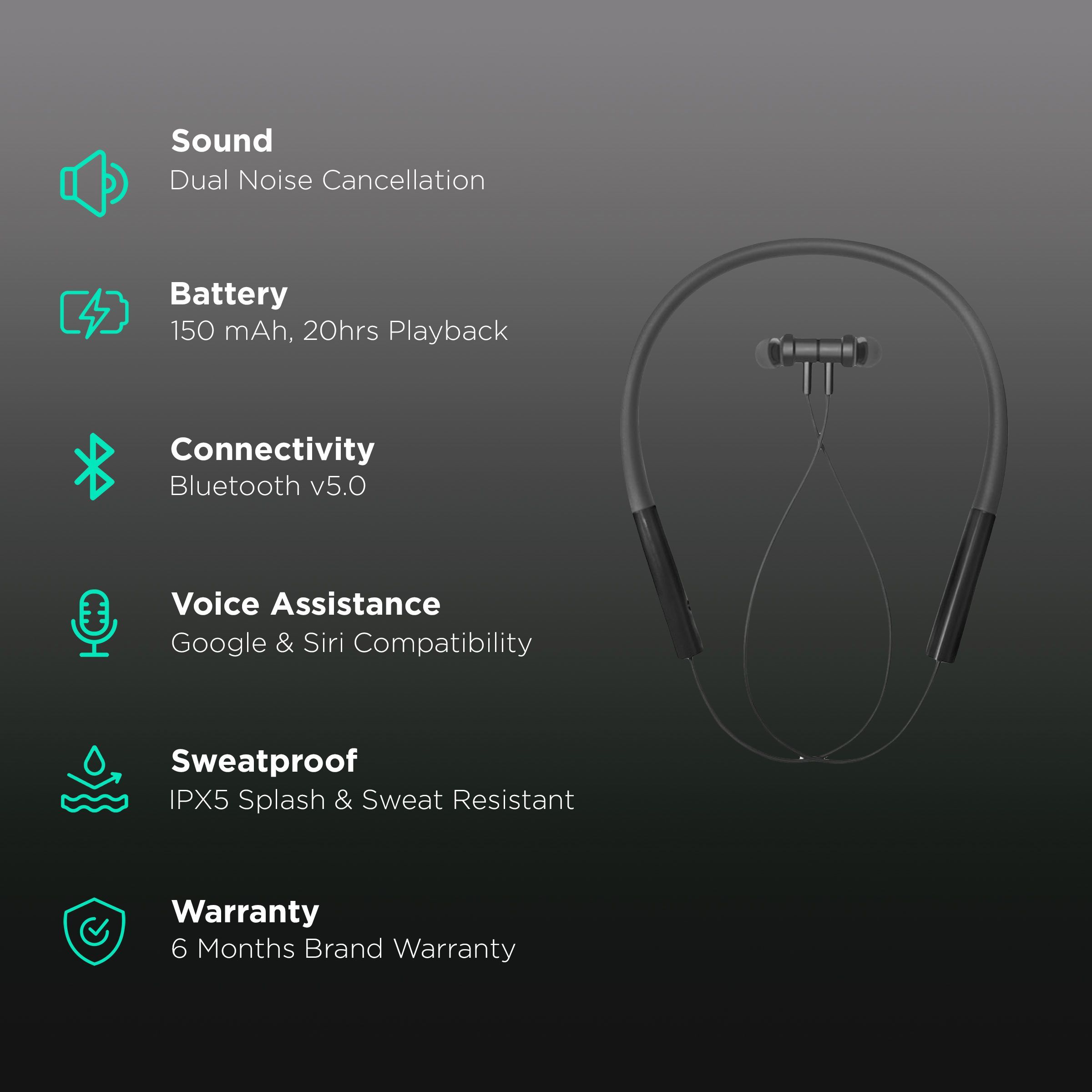 Xiaomi Pro BHR4203IN Neckband with Active Noise Cancellation (IPX5 Splash & Sweatproof, 20 Hours Playback, Black)_2