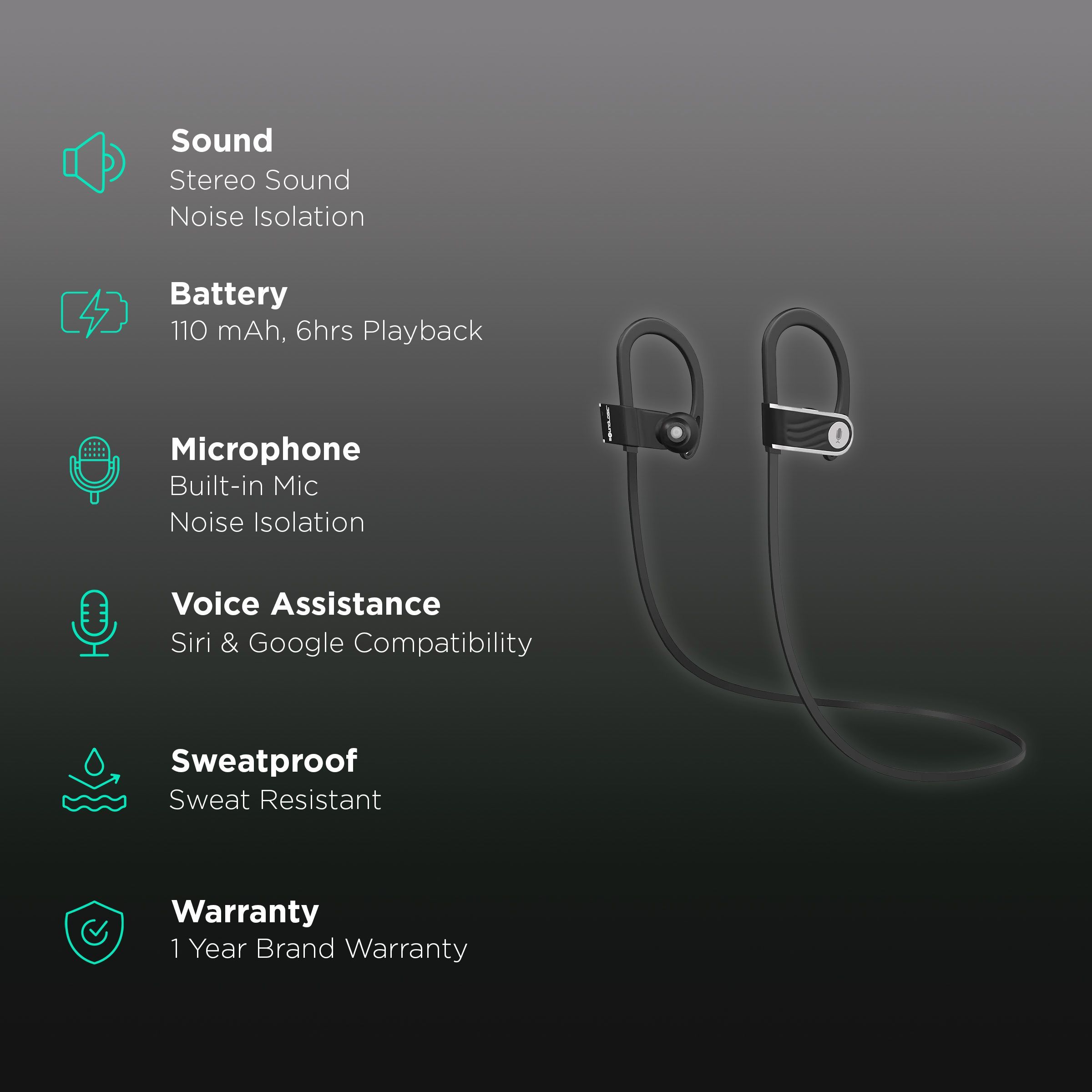 soundLOGIC Sport BEB012PX_BL Neckband with Noise Isolation (Sweatproof, Voice Assistant Enabled, Black) soundLOGIC Sport BEB012PX_BL Neckband with Noise Isolation (Sweatproof, Voice Assistant Enabled, Black)_2