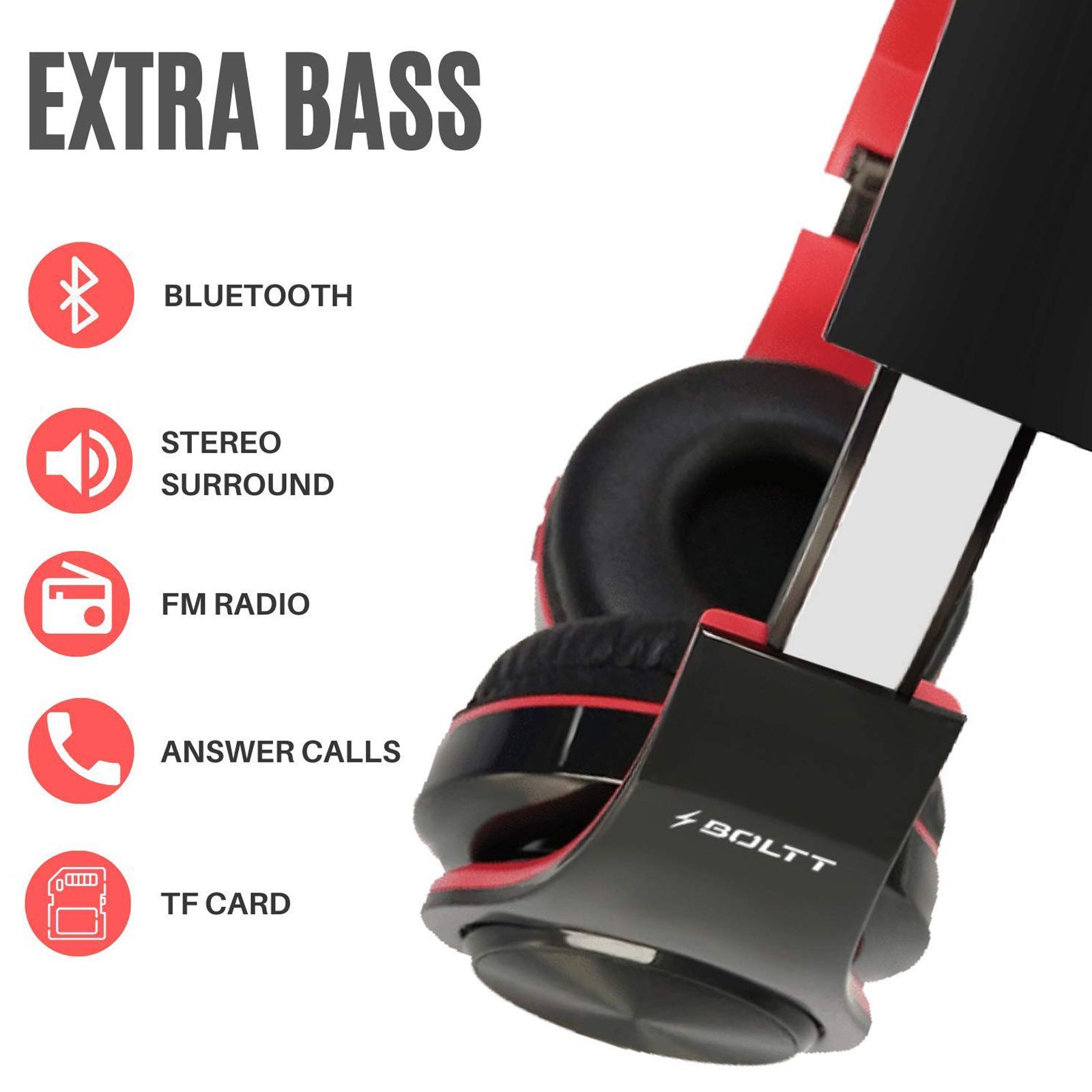 FIRE-BOLTT BH1001 BH1000 On-Ear Noise Isolation Wireless Headphone with Mic (Bluetooth 5.0, Exceptional Sound with Great Bass, Red) FIRE-BOLTT BH1001 BH1000 On-Ear Noise Isolation Wireless Headphone with Mic (Bluetooth 5.0, Exceptional Sound with Great Bass, Red)_7