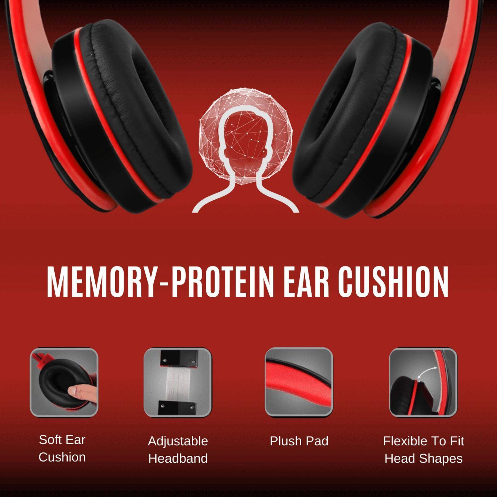 FIRE-BOLTT BH1001 BH1000 On-Ear Noise Isolation Wireless Headphone with Mic (Bluetooth 5.0, Exceptional Sound with Great Bass, Red) FIRE-BOLTT BH1001 BH1000 On-Ear Noise Isolation Wireless Headphone with Mic (Bluetooth 5.0, Exceptional Sound with Great Bass, Red)_9