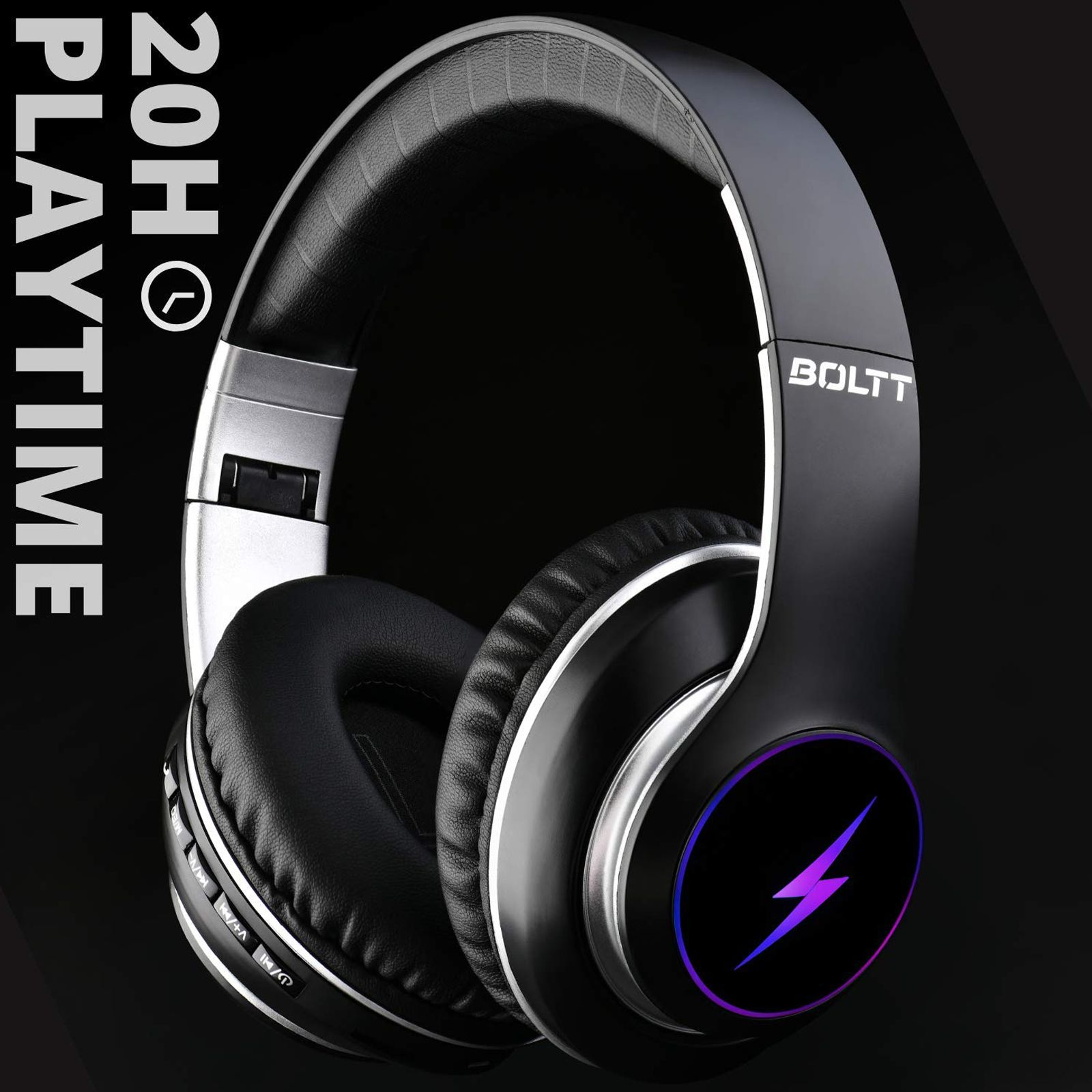 FIRE-BOLTT BH1201 BH1200 Over-Ear Noise Isolation Wireless Headphone with Mic (Bluetooth 5.0, Adjustable Headband, Black) FIRE-BOLTT BH1201 BH1200 Over-Ear Noise Isolation Wireless Headphone with Mic (Bluetooth 5.0, Adjustable Headband, Black)_7