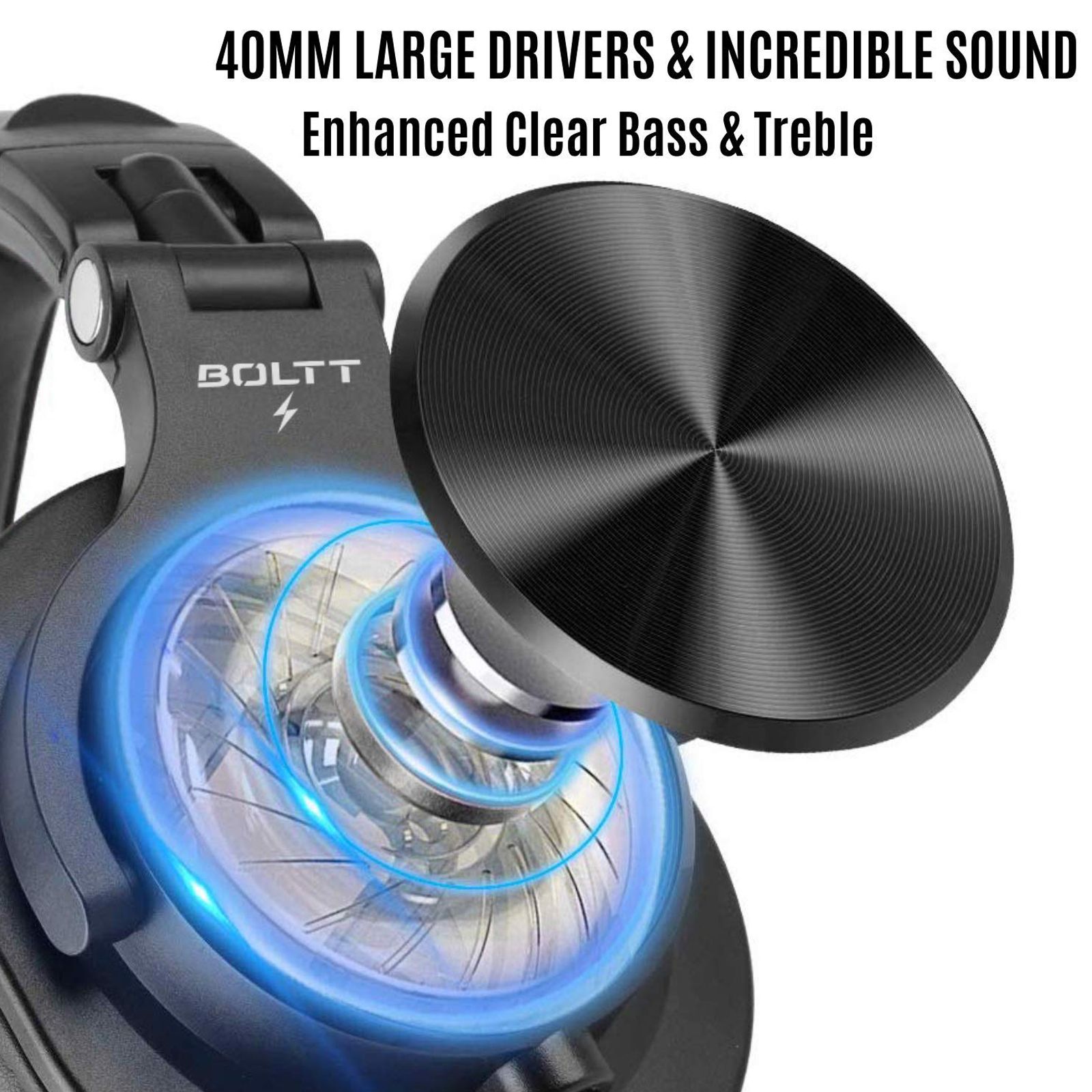 FIRE-BOLTT BH1401 BH1400 Over-Ear Noise Isolation Wireless Headphone with Mic (Bluetooth 5.0, Adjustable Headband, Black) FIRE-BOLTT BH1401 BH1400 Over-Ear Noise Isolation Wireless Headphone with Mic (Bluetooth 5.0, Adjustable Headband, Black)_5