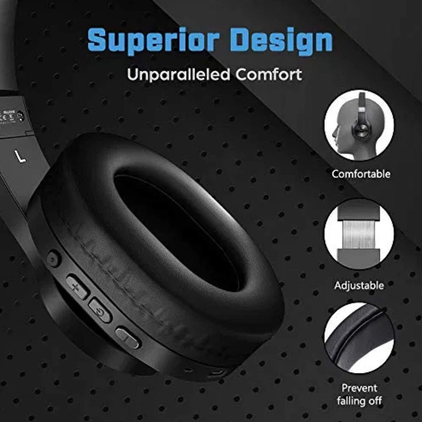 Fire-Boltt 15BHAAY#1 BH1500 Over-Ear Wireless Headphone with Mic (Bluetooth 5.0, 40 mm Drivers, Black) Fire-Boltt 15BHAAY#1 BH1500 Over-Ear Wireless Headphone with Mic (Bluetooth 5.0, 40 mm Drivers, Black)_4