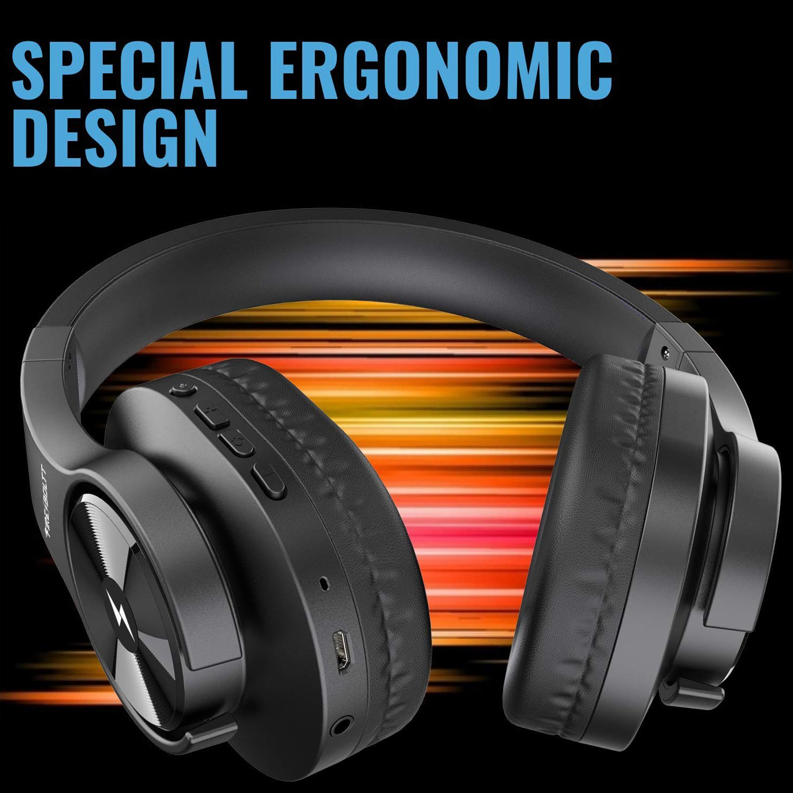 Fire-Boltt 15BHAAY#1 BH1500 Over-Ear Wireless Headphone with Mic (Bluetooth 5.0, 40 mm Drivers, Black) Fire-Boltt 15BHAAY#1 BH1500 Over-Ear Wireless Headphone with Mic (Bluetooth 5.0, 40 mm Drivers, Black)_6
