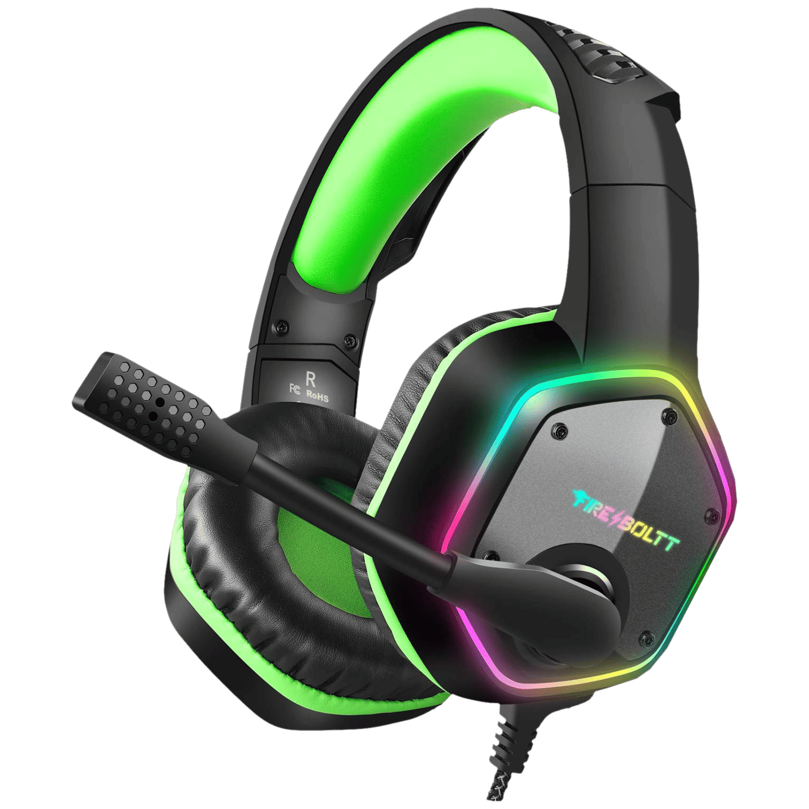 FIRE-BOLTT 13BGHAAY#1 BGH1300 Wired Headphone with Mic ( Over-Ear, Lime )_1