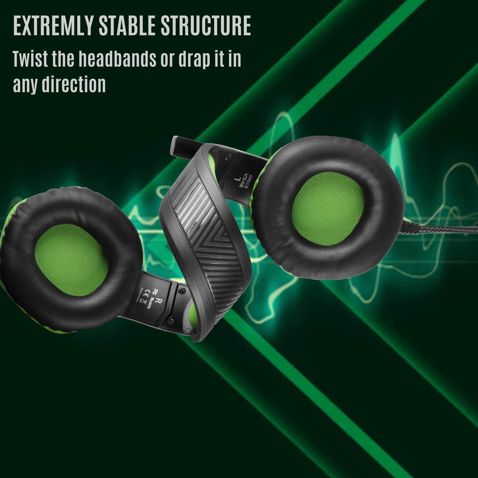 FIRE-BOLTT 13BGHAAY#1 BGH1300 Wired Headphone with Mic ( Over-Ear, Lime )_4