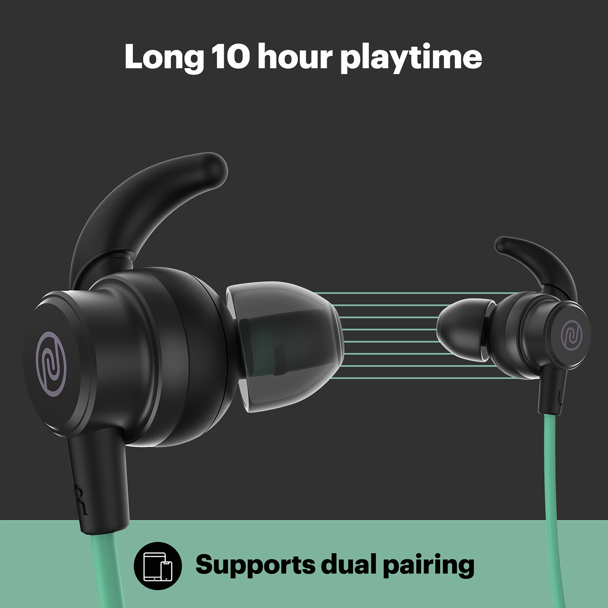 noise Tune Neckband (IPX5 Water Resistant, Voice Guidance Supported, Green) noise Tune Neckband (IPX5 Water Resistant, Voice Guidance Supported, Green)_3