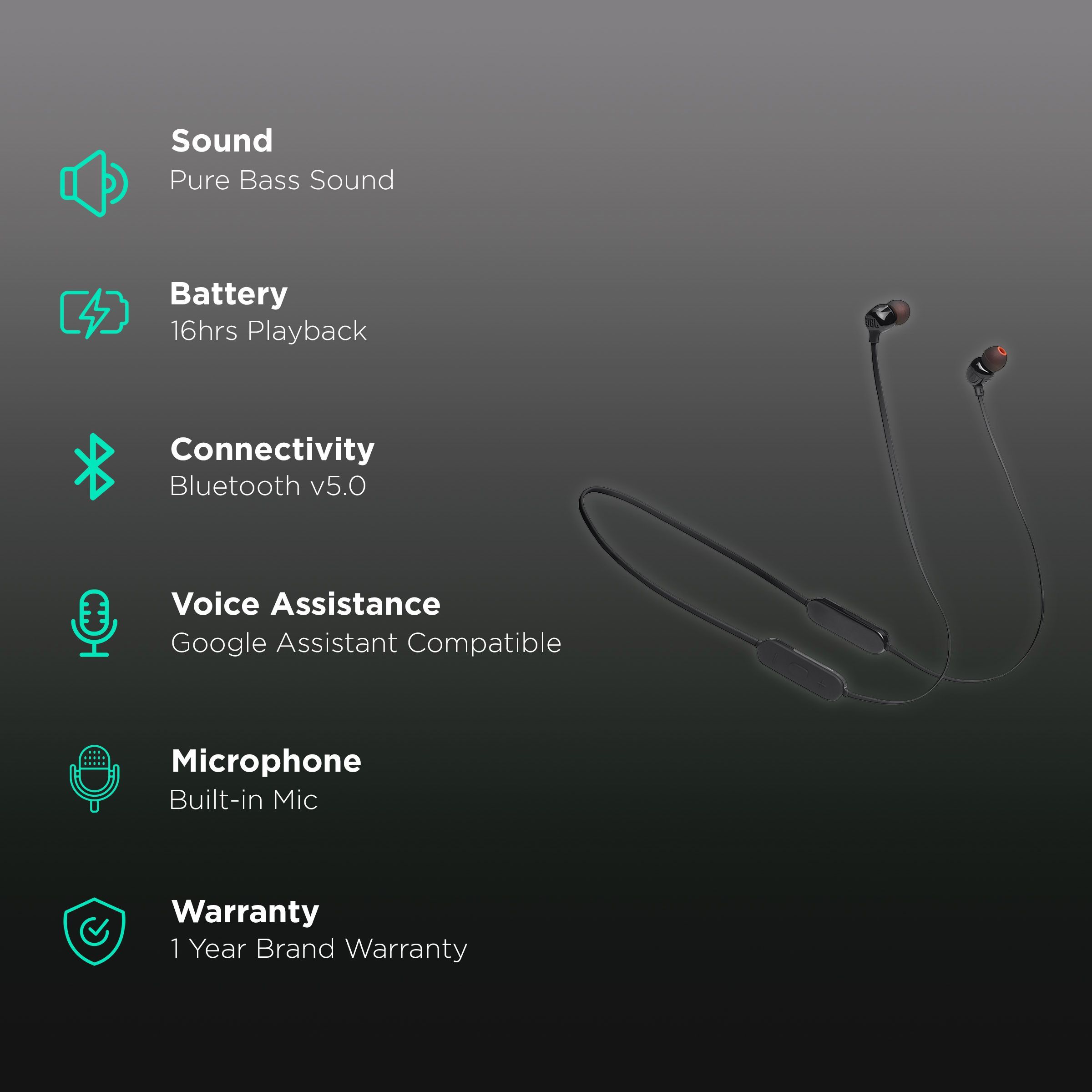 JBL Tune 175 JBLT175BTBLK Neckband (16 Hours Playback, Black)_2